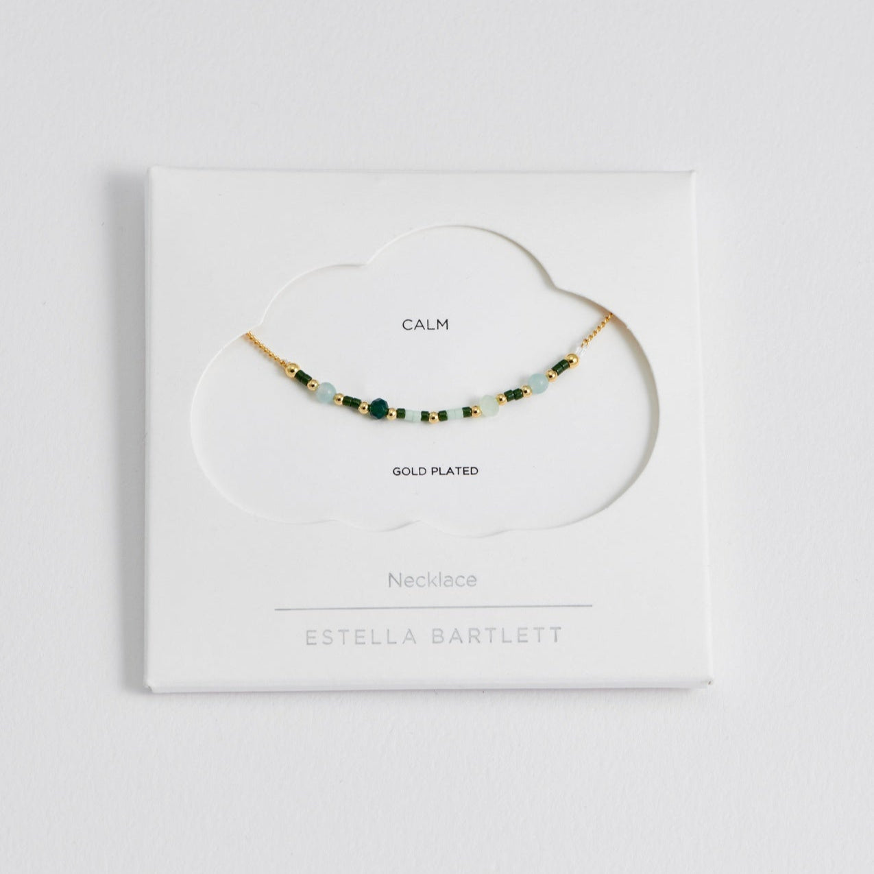 Mini Green 'Calm' Beaded Chain Necklace