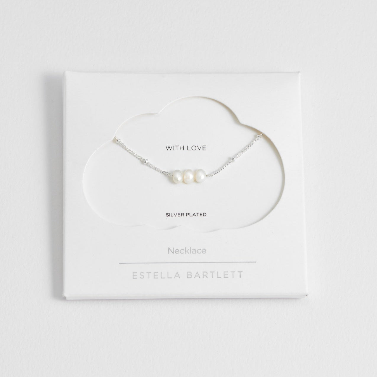 Beaded Chain And Pearl 'With Love' Necklace