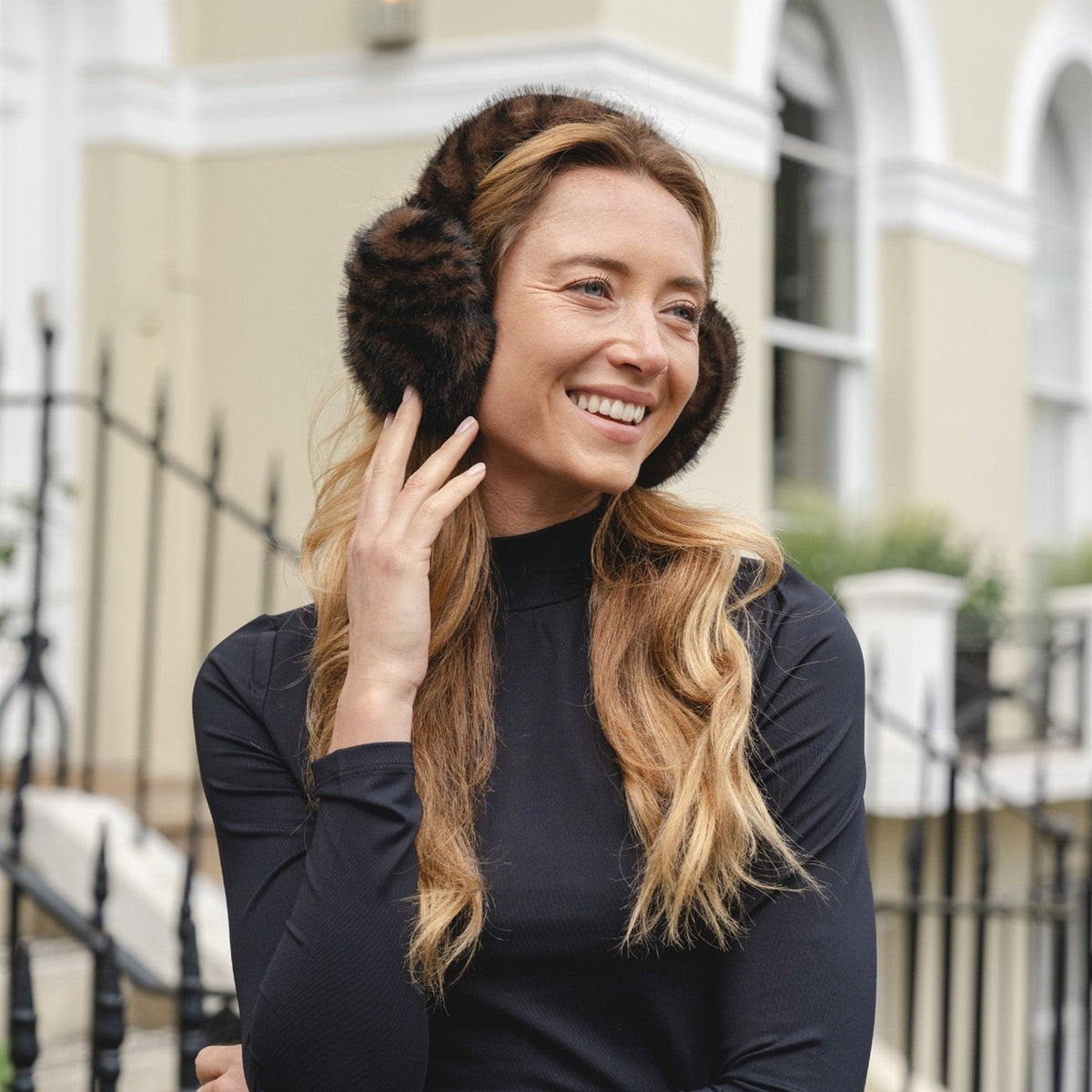 Zebra Print Faux Fur Earmuffs