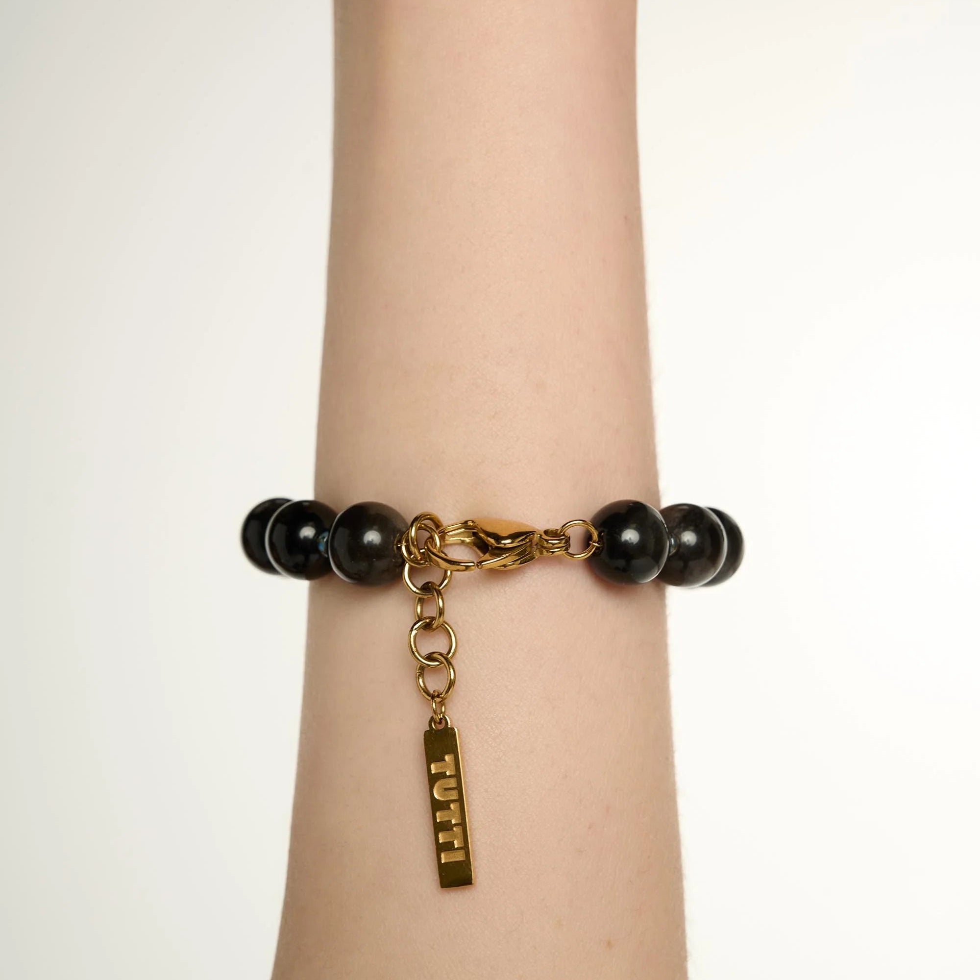 Tutti & Co Golden Obsidian Small Beaded Bracelet