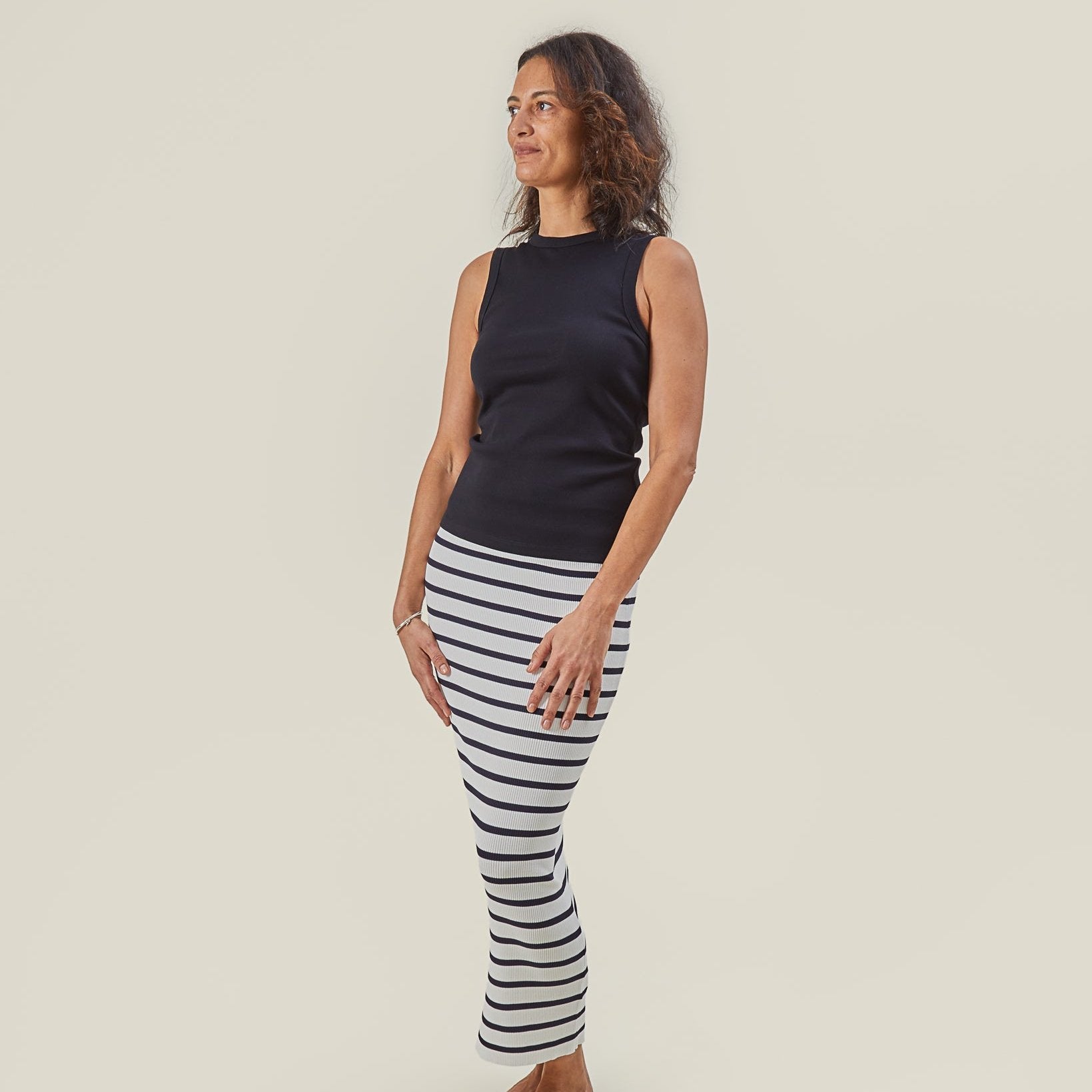 Chalk Ellen Ribbed Vest Top