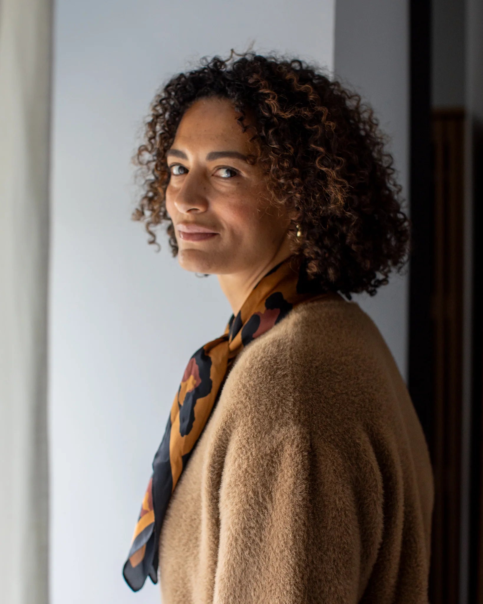 Chalk Large Leopard Print Luna Scarf