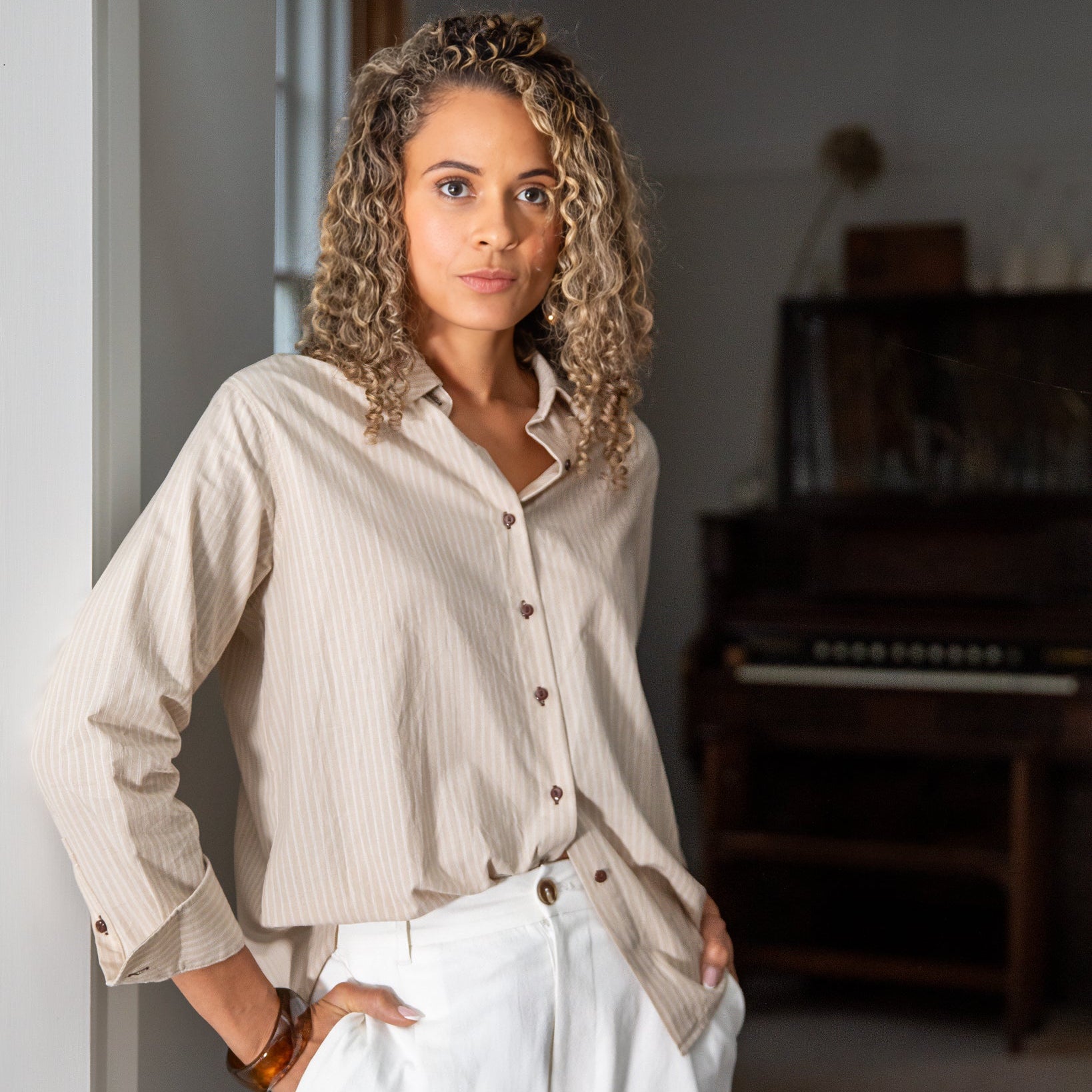 Chalk Nola Stripe Shirt