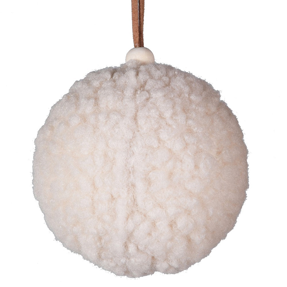 Fluffy Cream Teddy Bauble