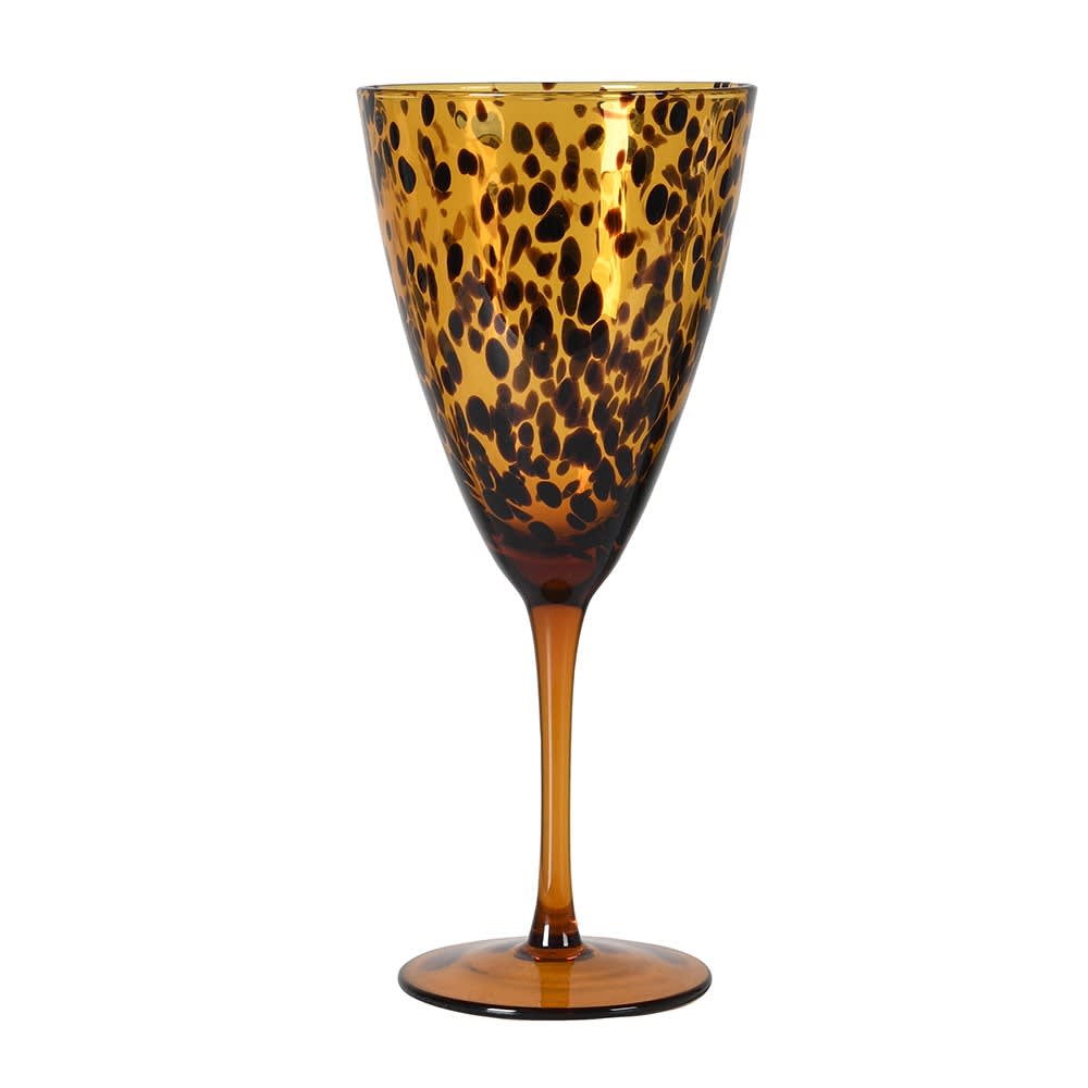 Set of 4 Leopard Print Wine Glasses