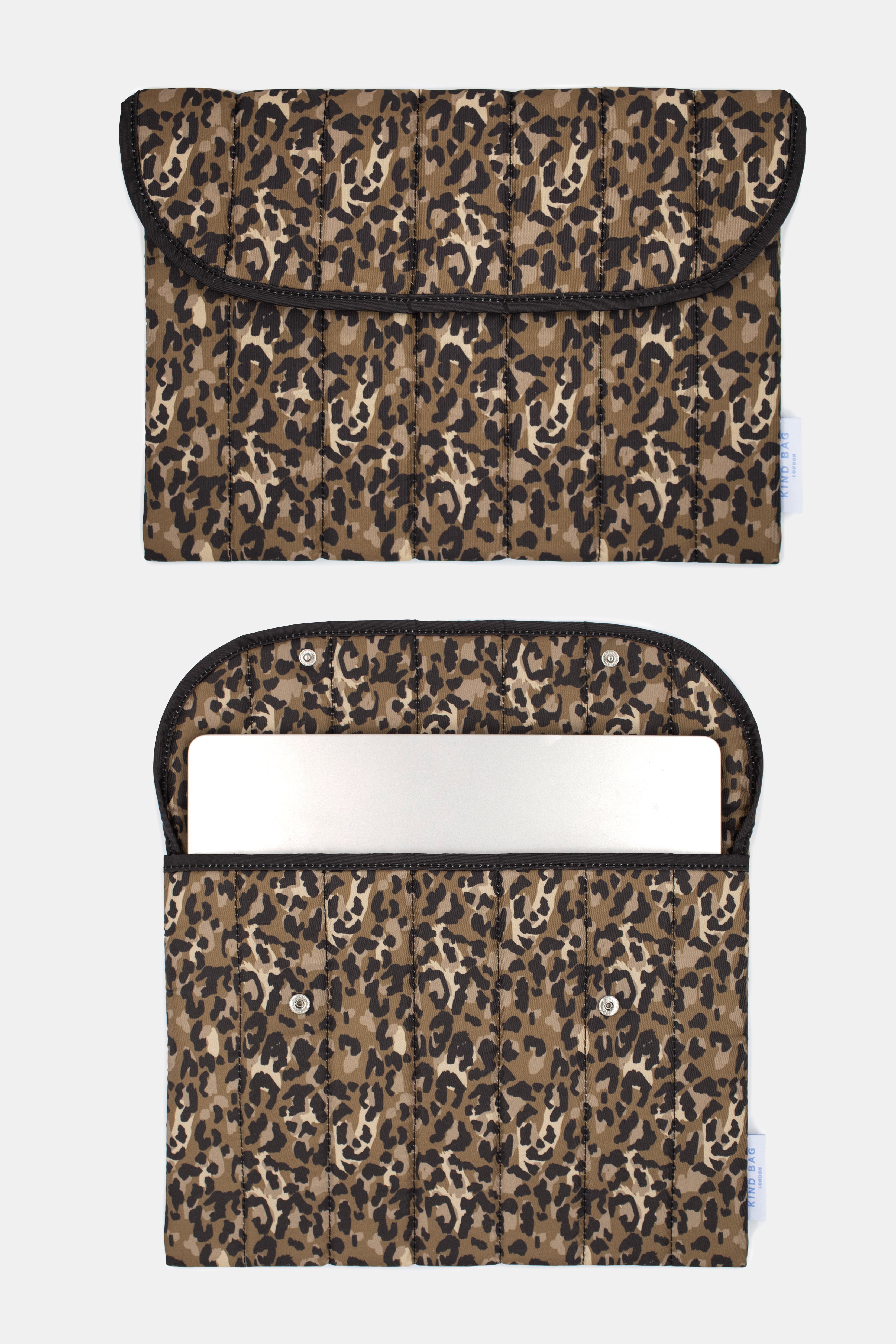 KIND Bags Leopard Print Laptop Sleeve