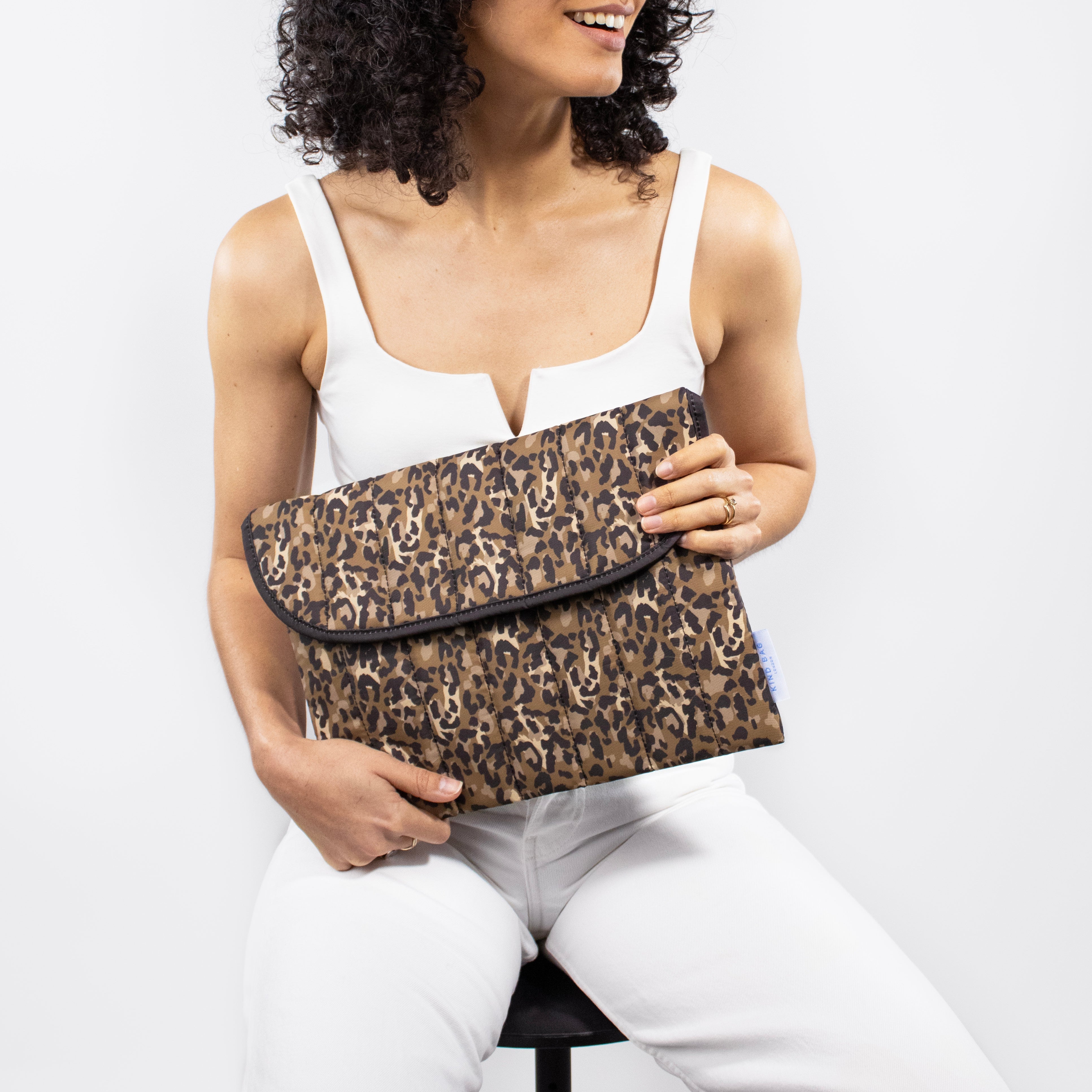 KIND Bags Leopard Print Laptop Sleeve
