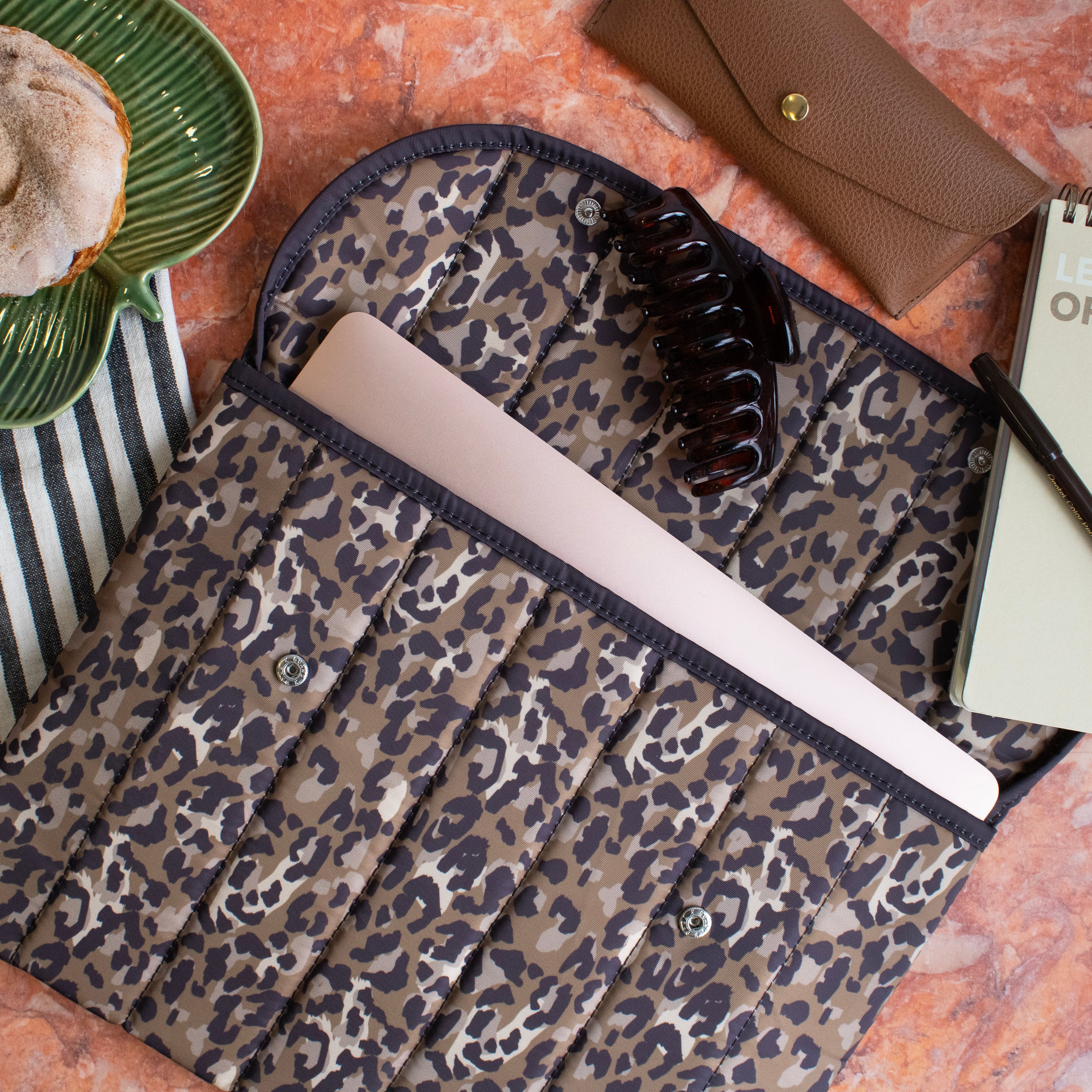 KIND Bags Leopard Print Laptop Sleeve