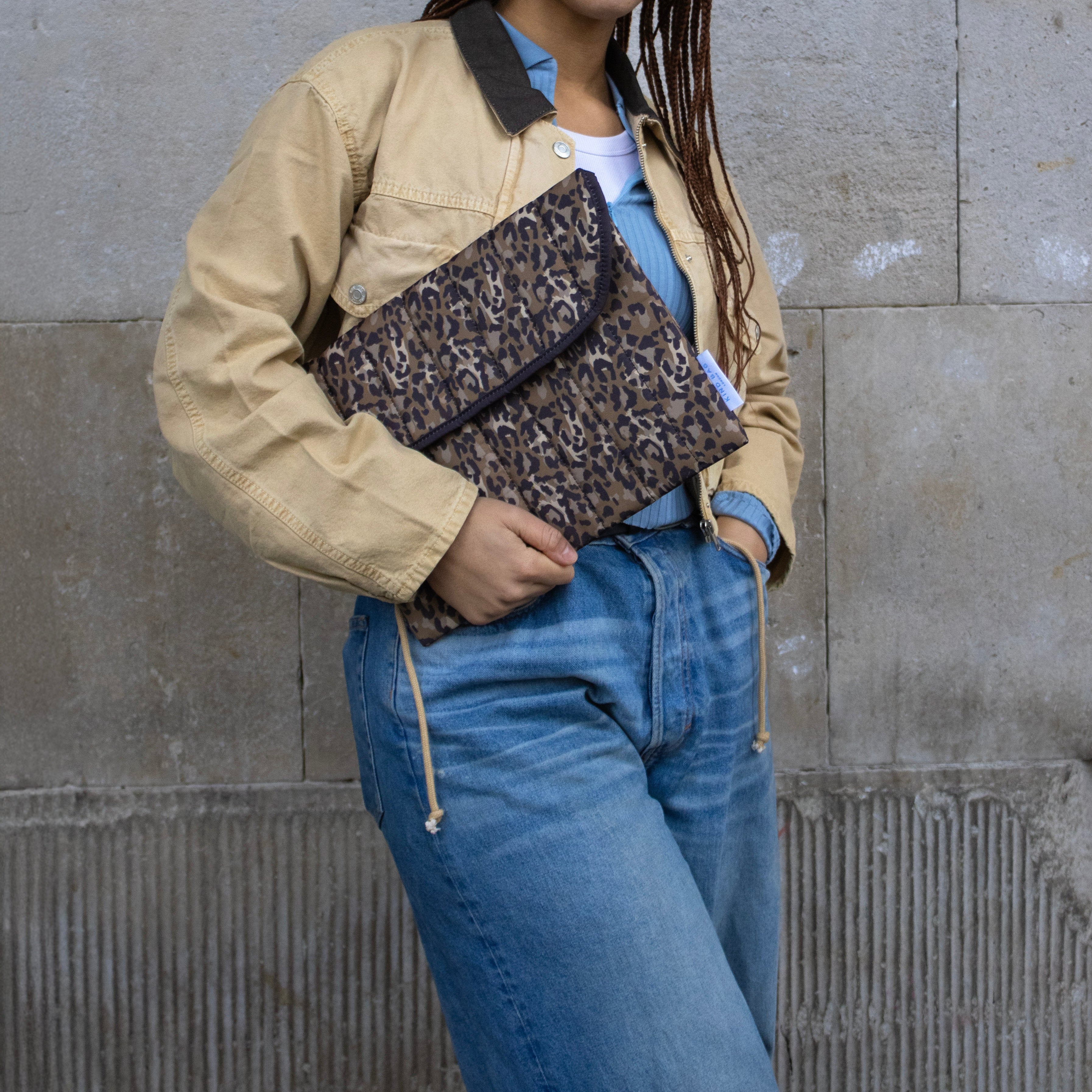 KIND Bags Leopard Print Laptop Sleeve