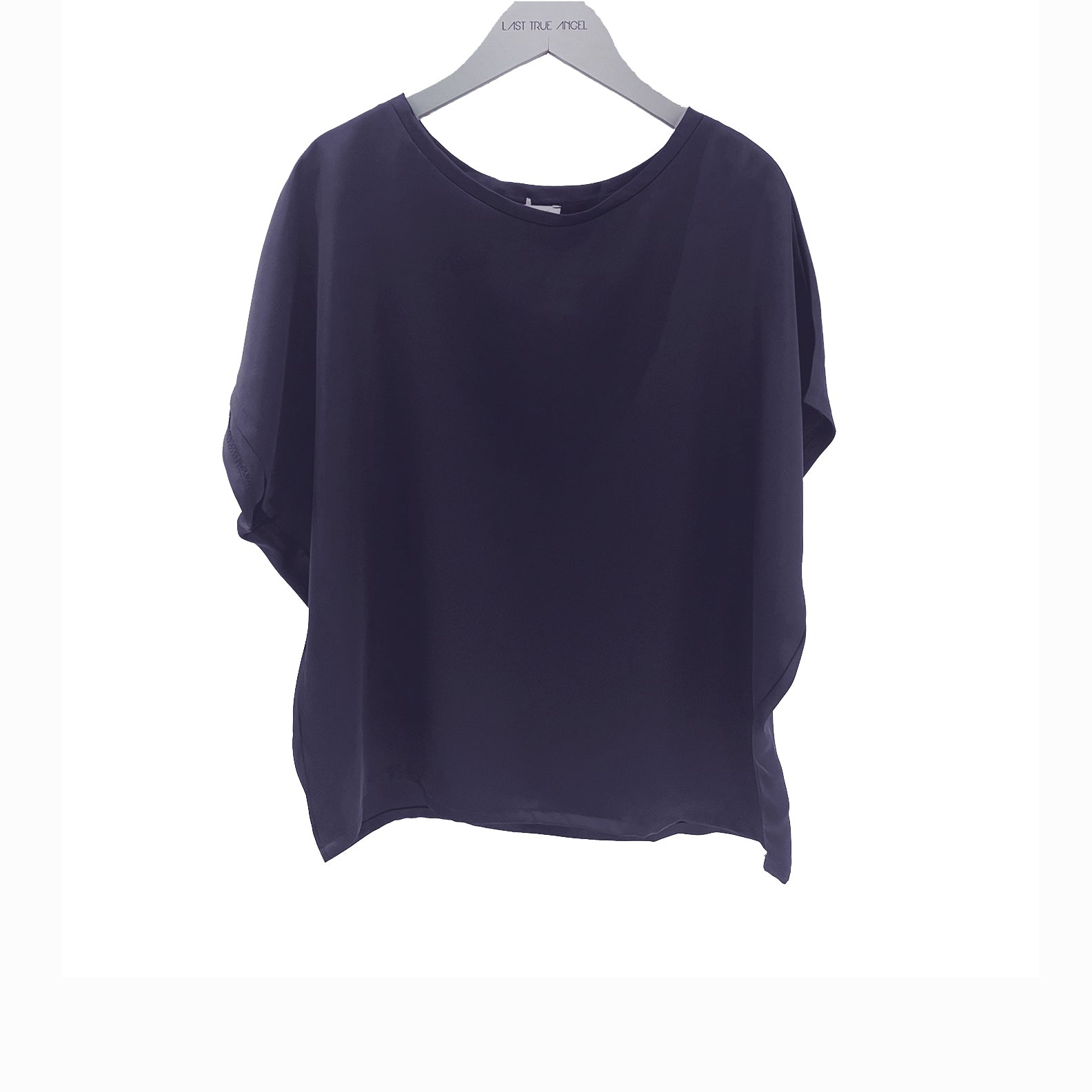 White Leaf Satin Boxy T-Shirt Top