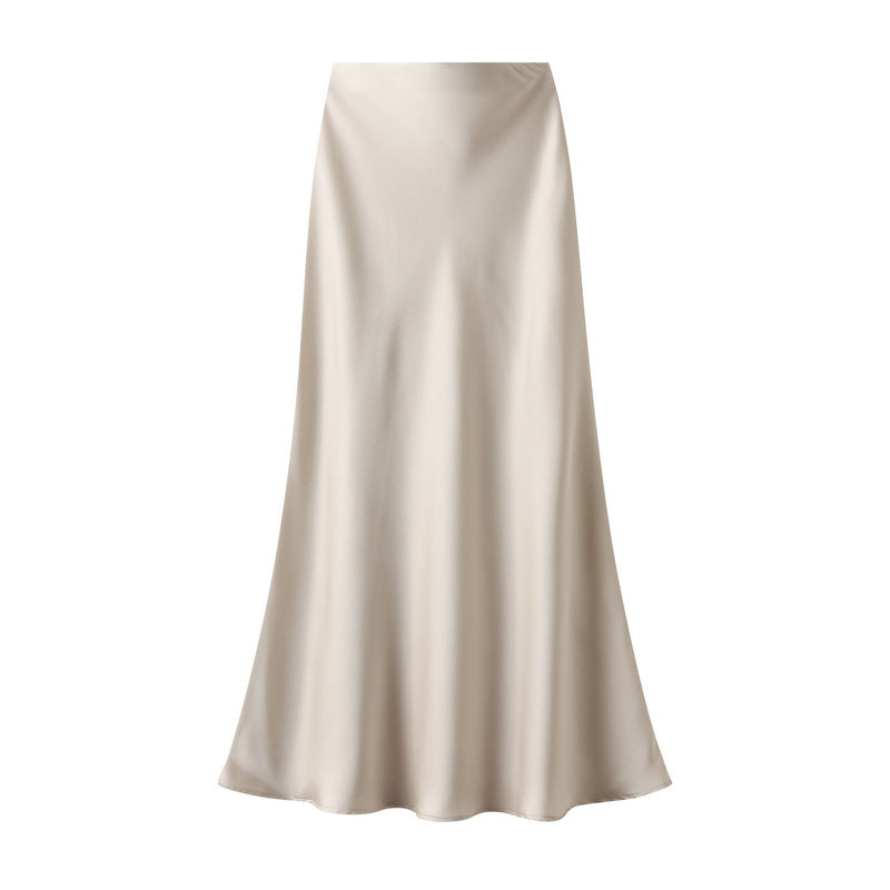 White Leaf Satin Slip Skirt