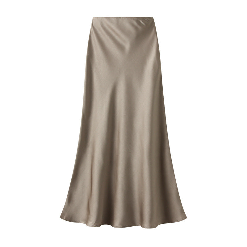 White Leaf Satin Slip Skirt