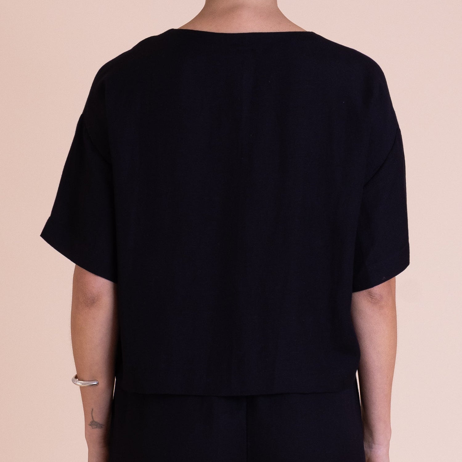 V Neck Button Through Top