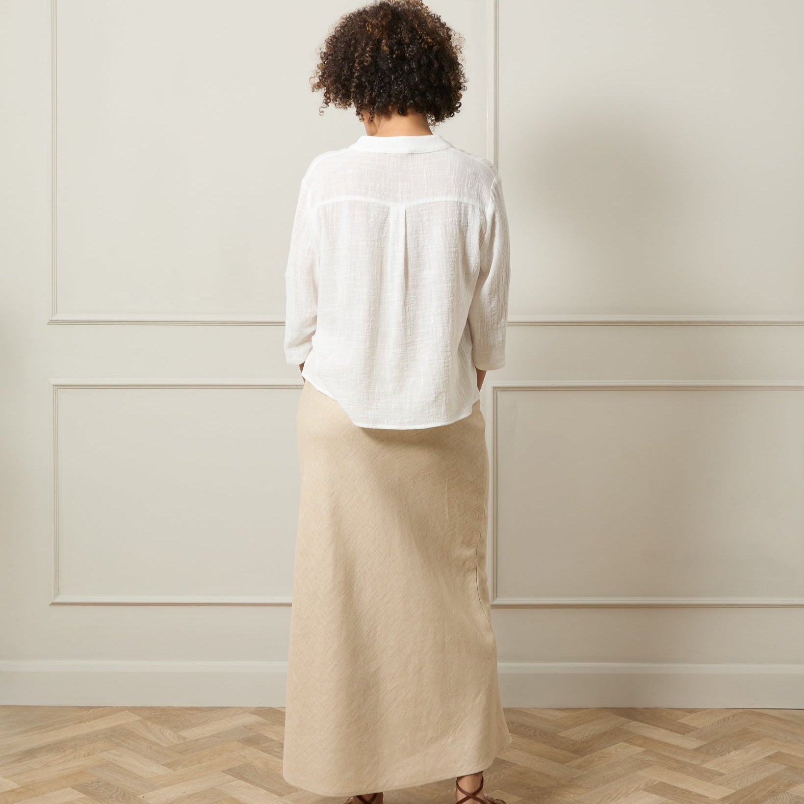 Chalk Stone Linen Mix Skirt