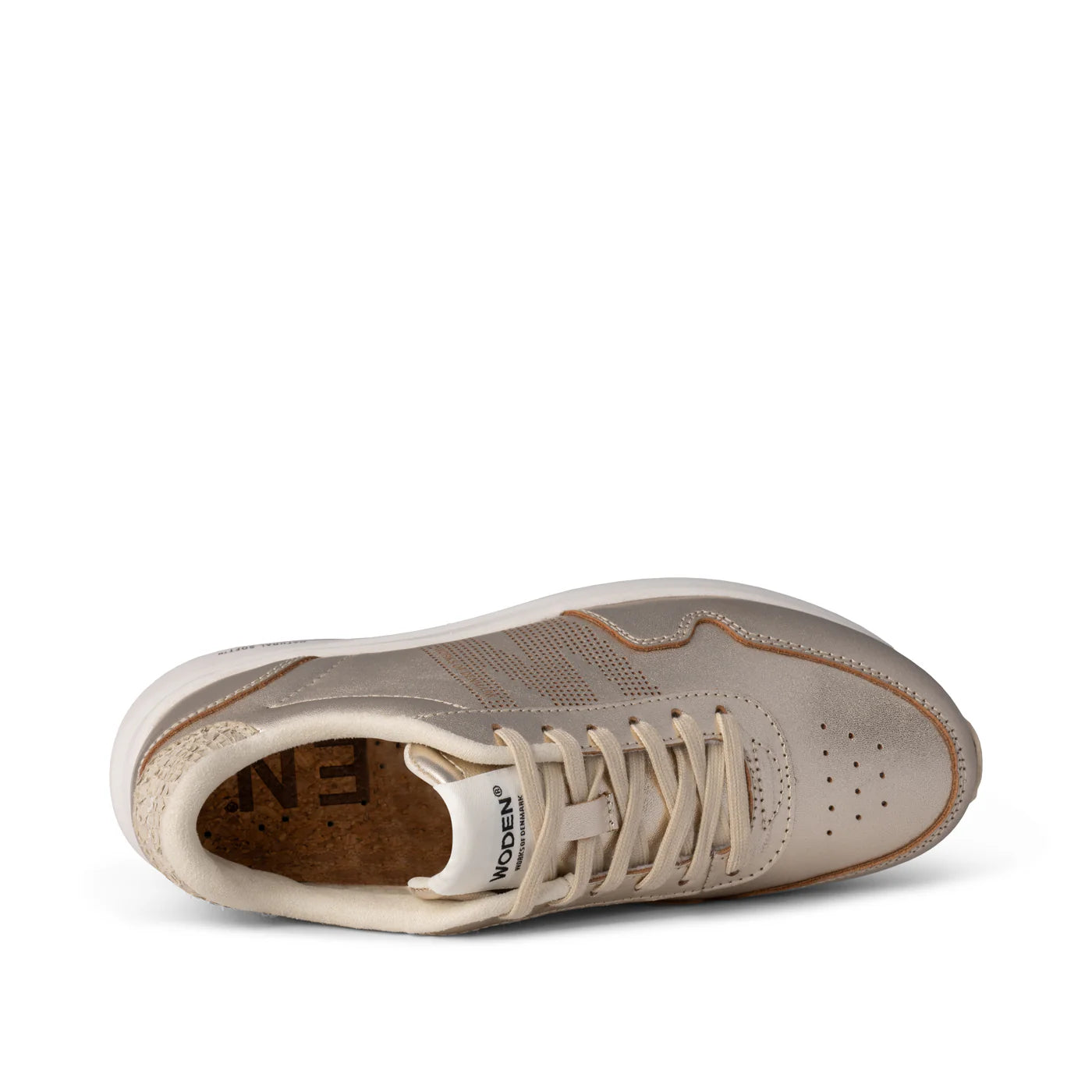 Woden Nora Natural Soft Metallic Trainer Shoe