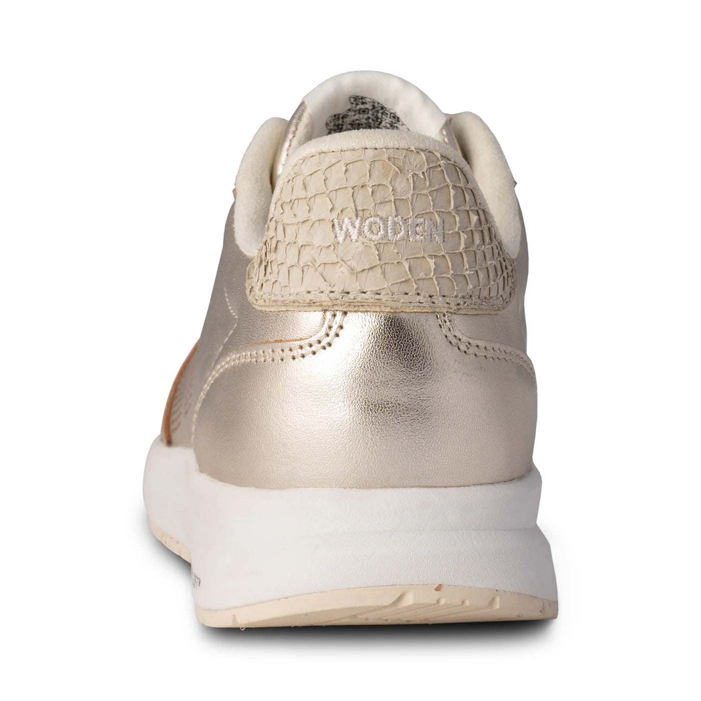 Woden Nora Natural Soft Metallic Trainer Shoe