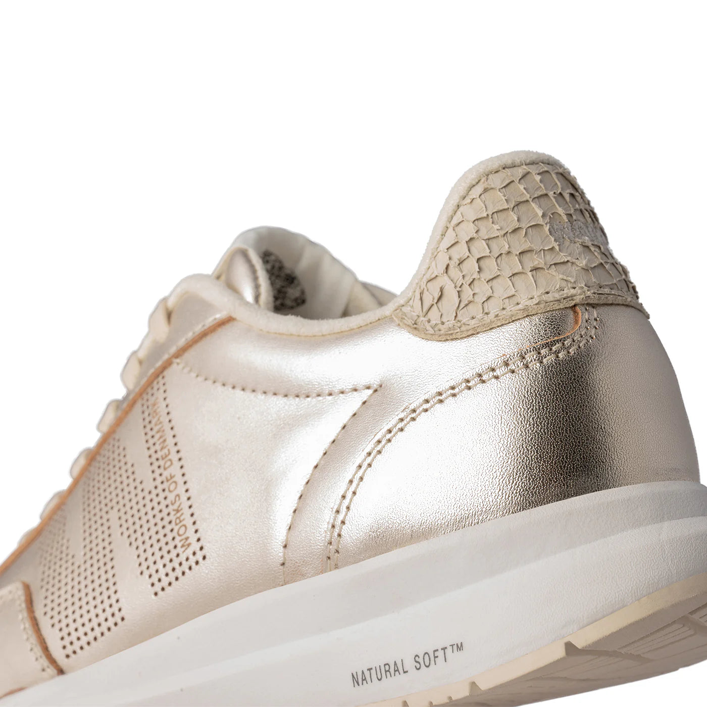 Woden Nora Natural Soft Metallic Trainer Shoe