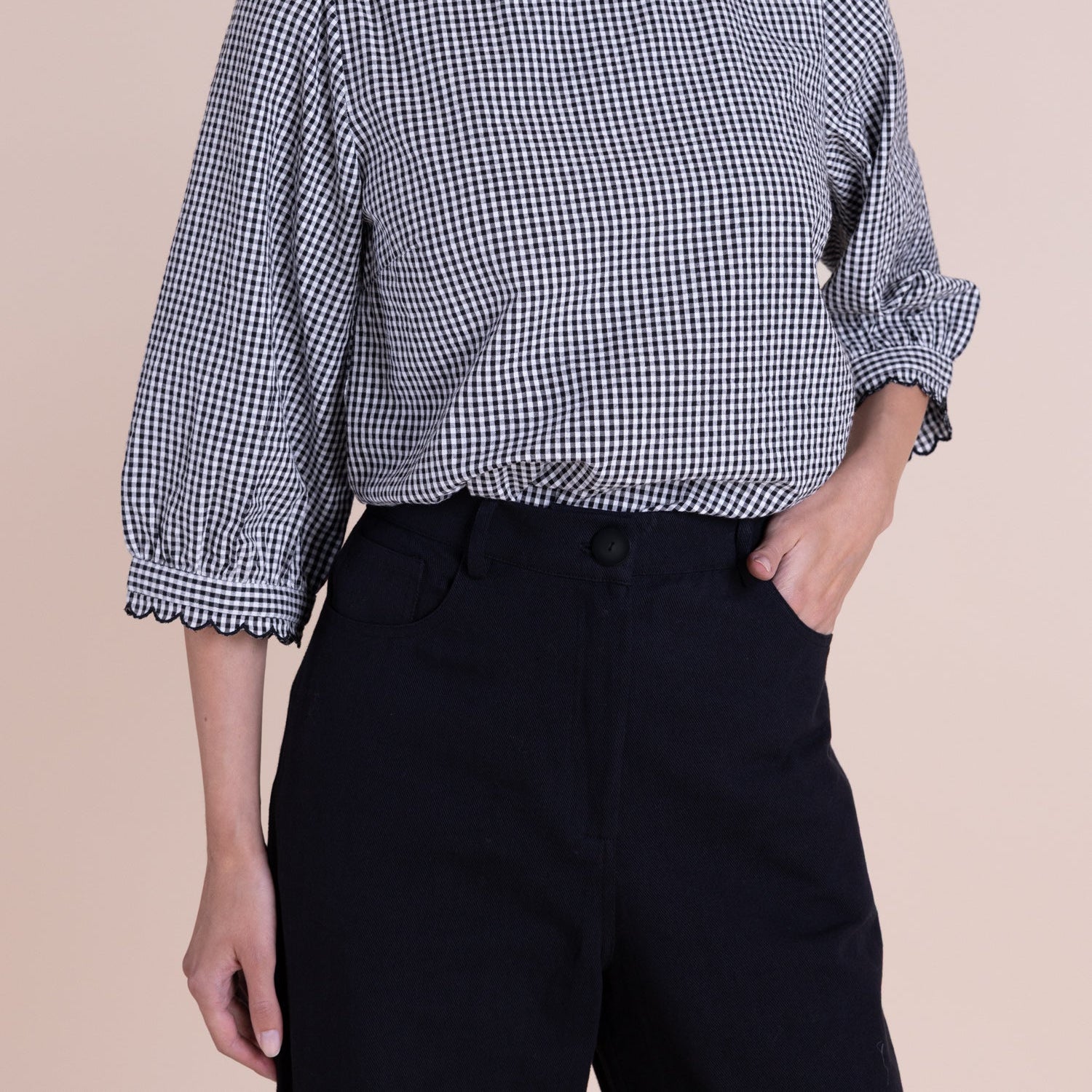 Cotton Drill Wide Leg Jeans