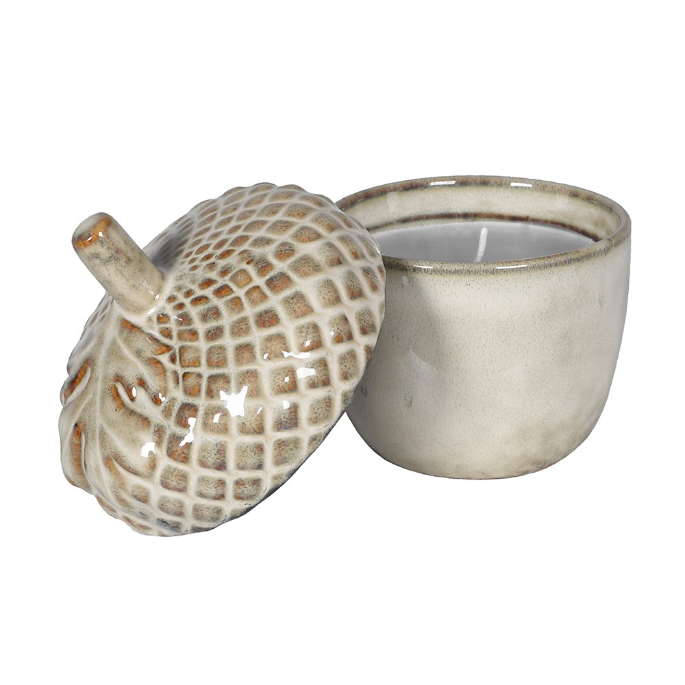 Ceramic Acorn Candle with Lid