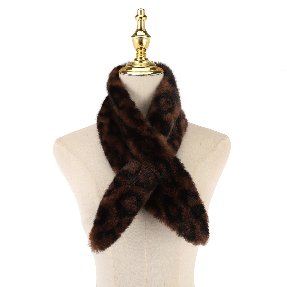 Leopard Print Faux Fur Wrap Scarf