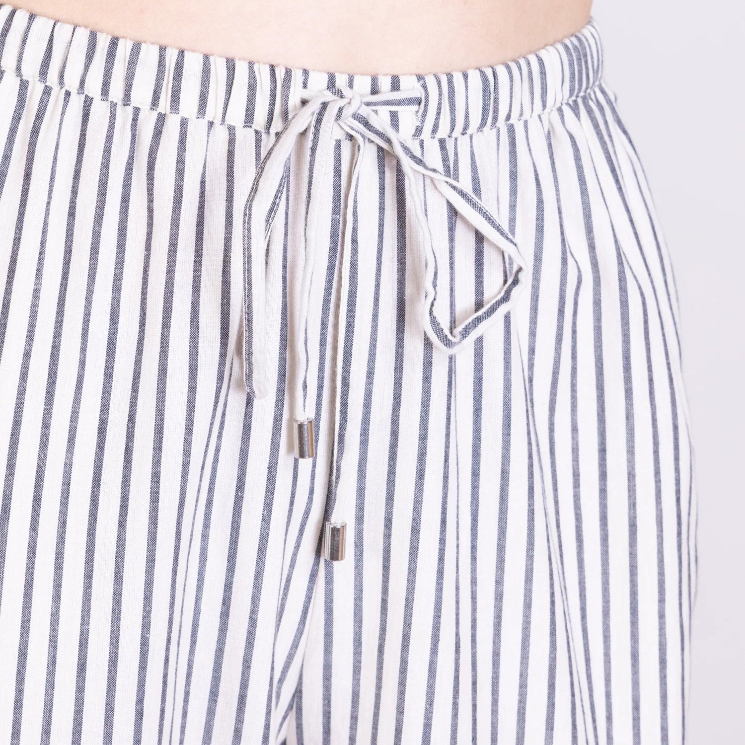 Striped High Waisted Wide Leg Trouser