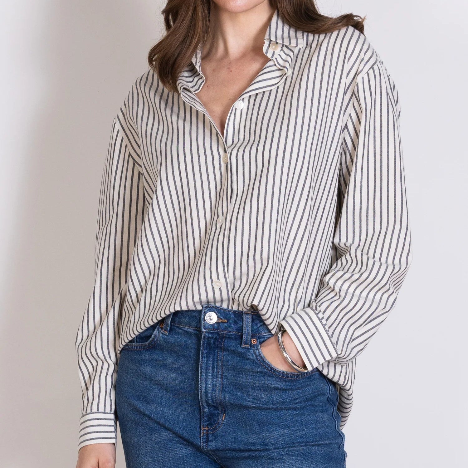 Striped Cotton Oversized Shirt