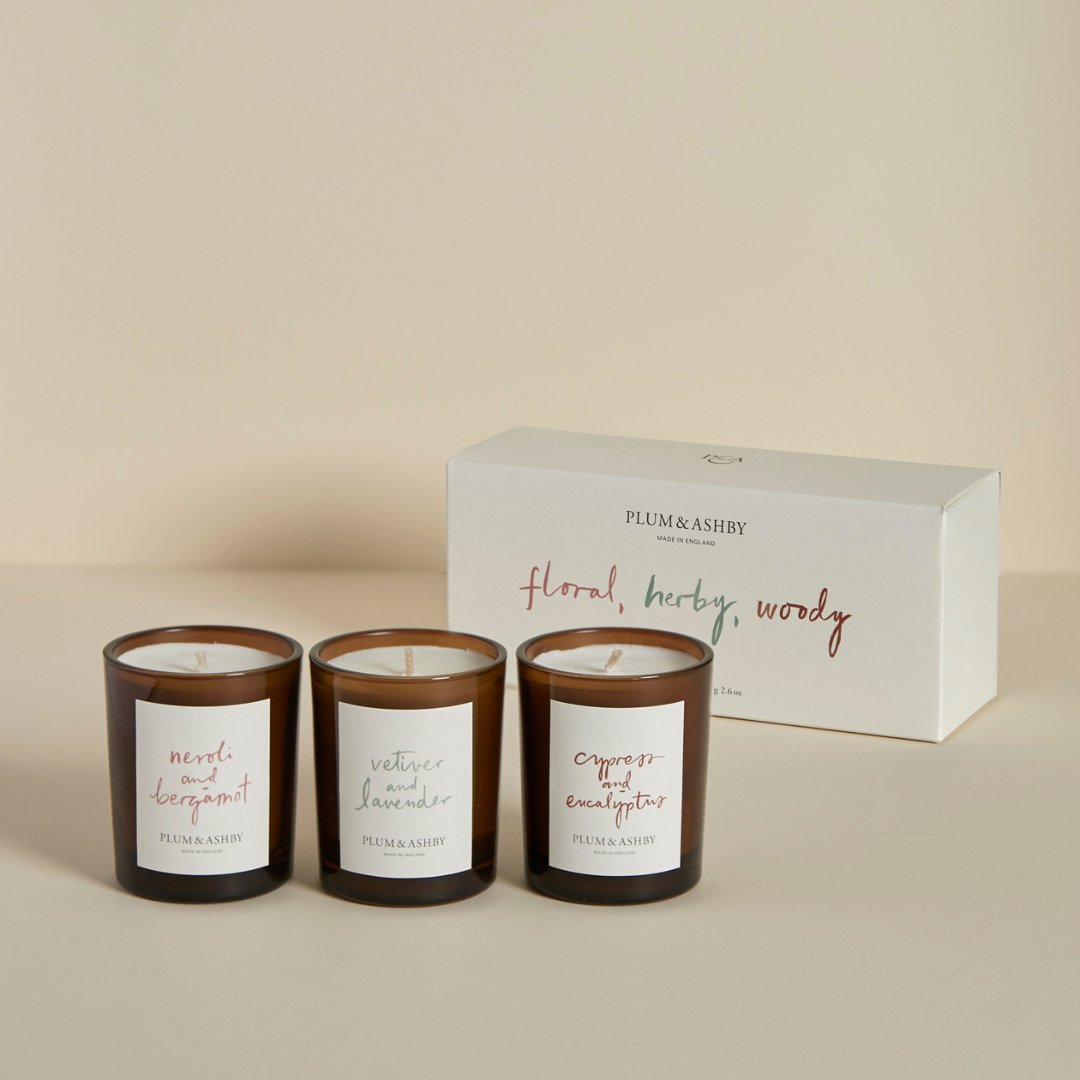 Plum & Ashby Floral, Herby, Woody Votive Gift Set
