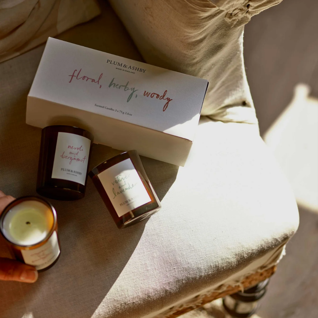 Plum & Ashby Floral, Herby, Woody Votive Gift Set