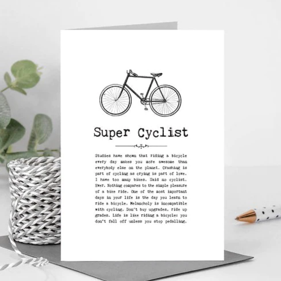 Coulson Macleod Super Cyclist Greeting Card
