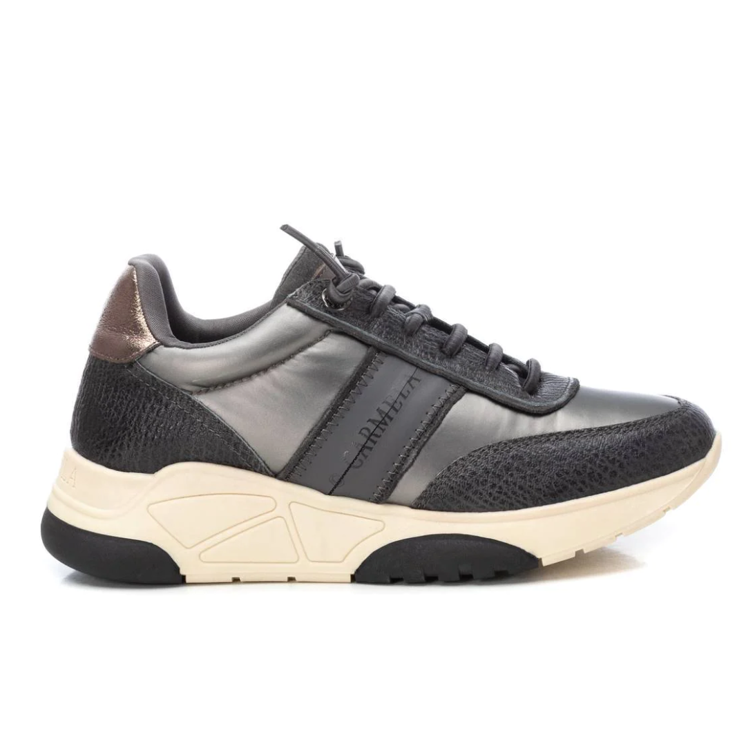 Carmela Grey Leather Trainers