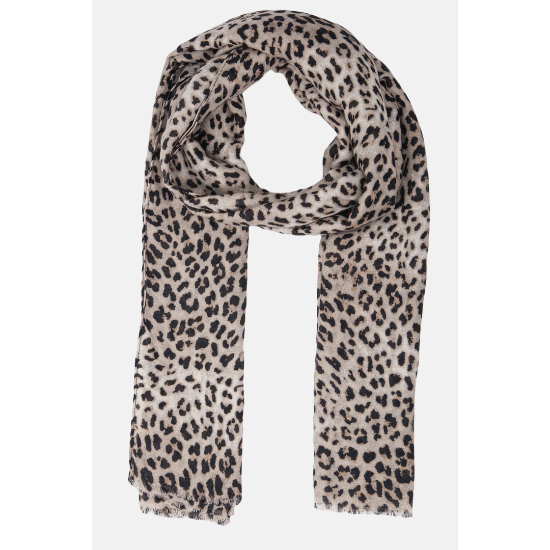 Miley White Leopard Scarf