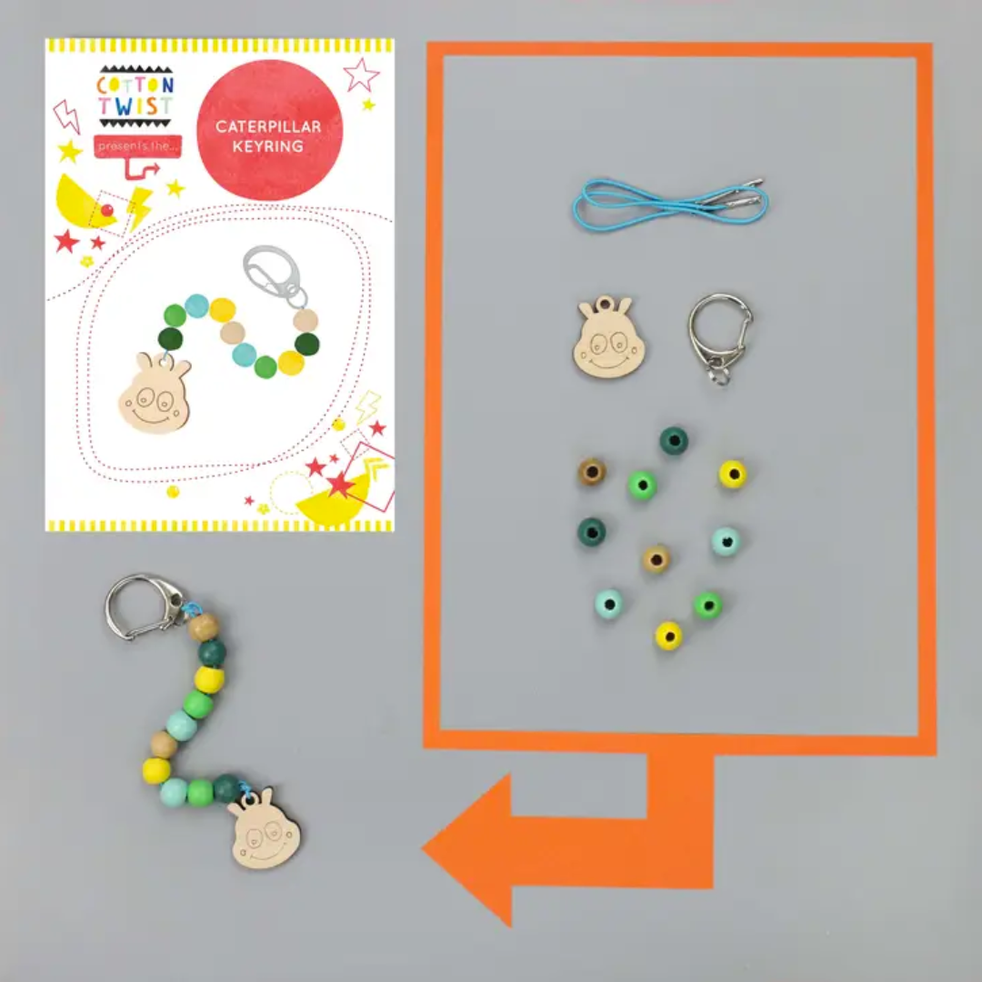 Make Your Own Caterpillar Keyring Kit