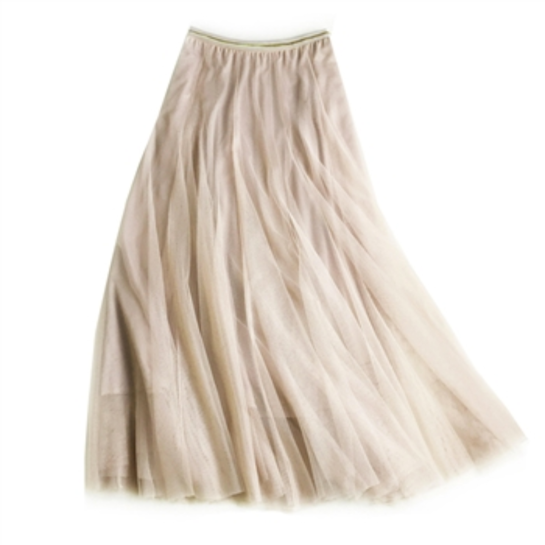 White Leaf Tulle Skirt