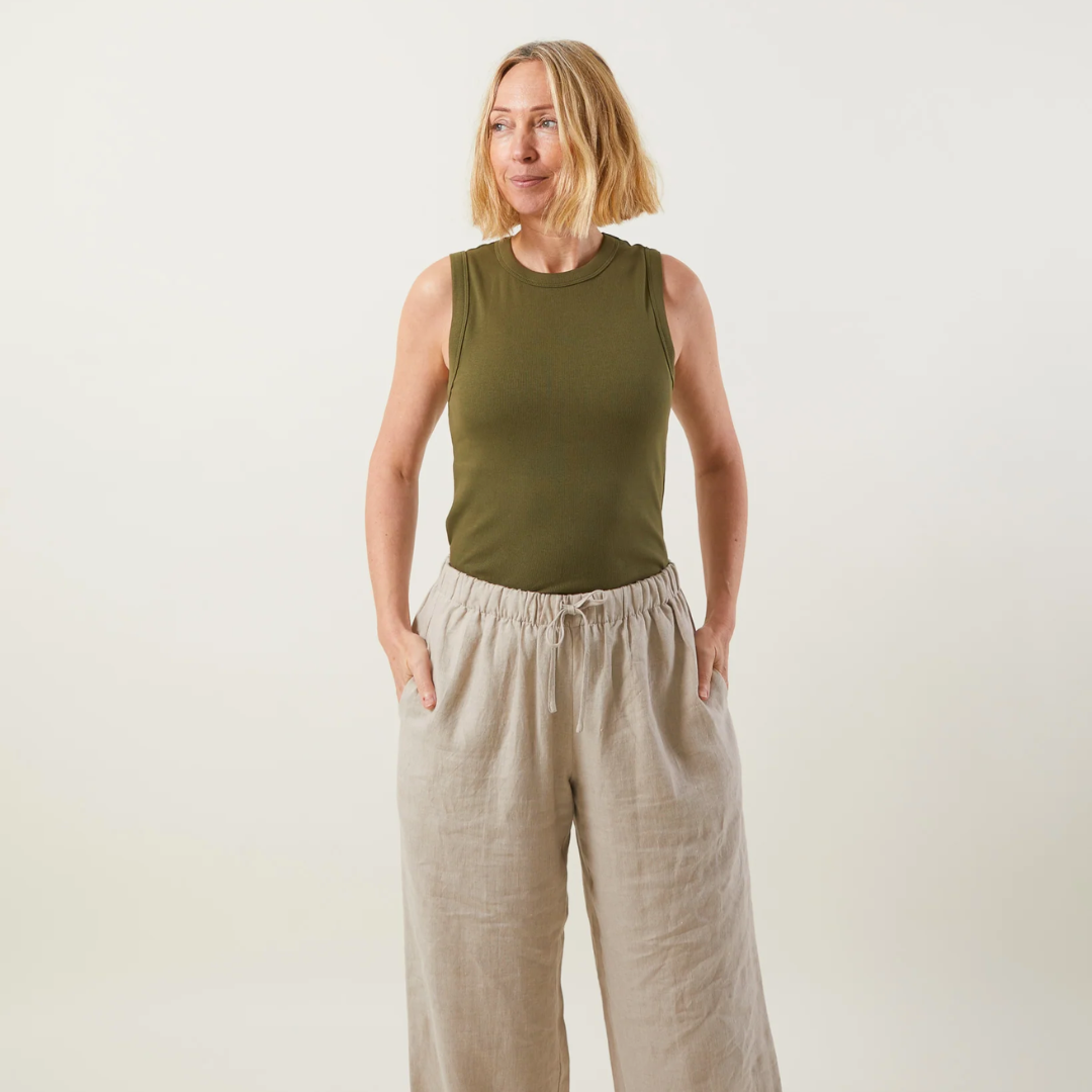 Chalk Ellen Ribbed Vest Top