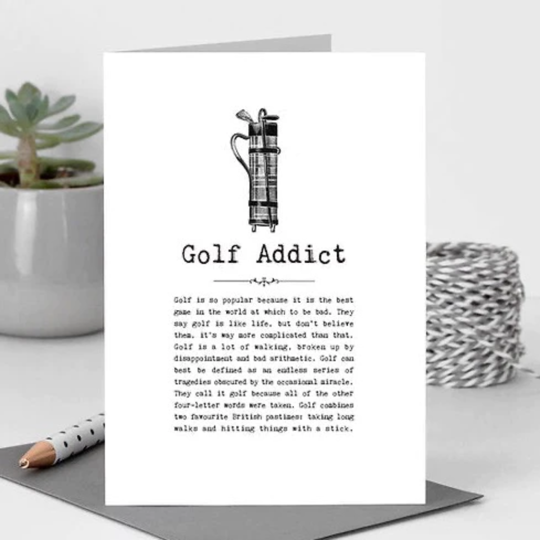 Golf Addict Greeting Card