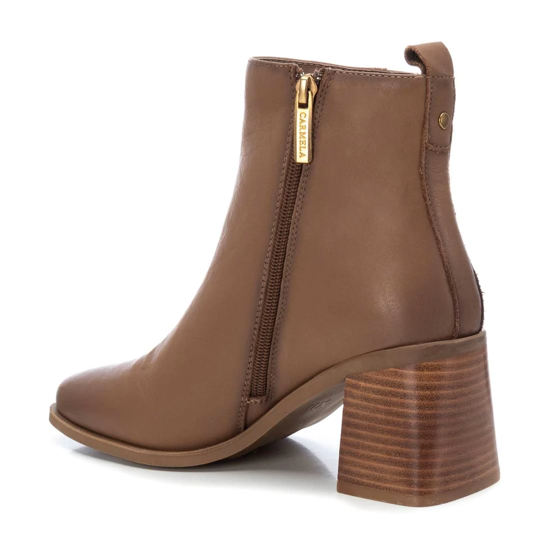 Carmela Taupe Leather Ankle Boots