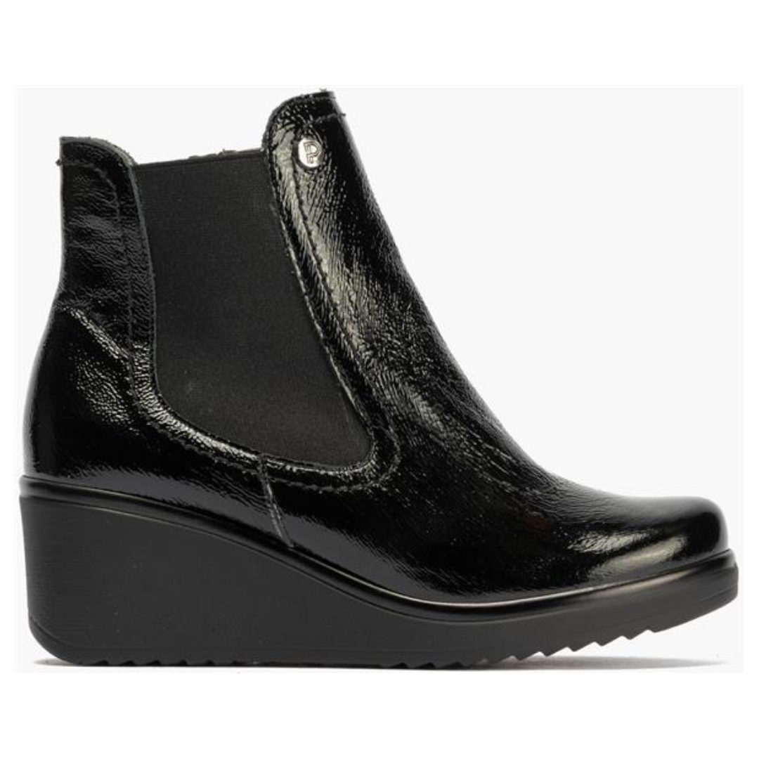Pitillos Black Leather Patent Boots (20046)