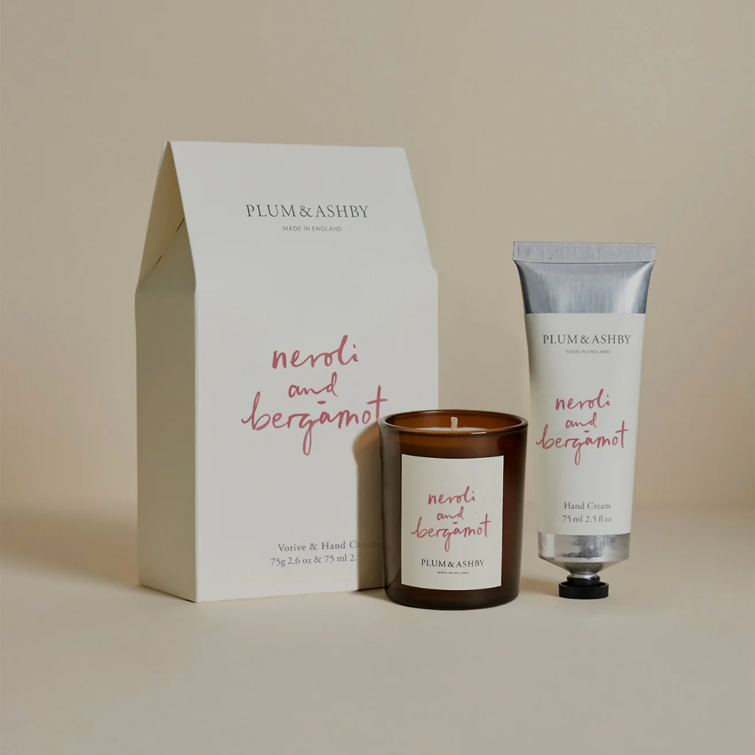 Plum & Ashby Neroli & Bergamot Votive & Hand Cream Duo Gift Set