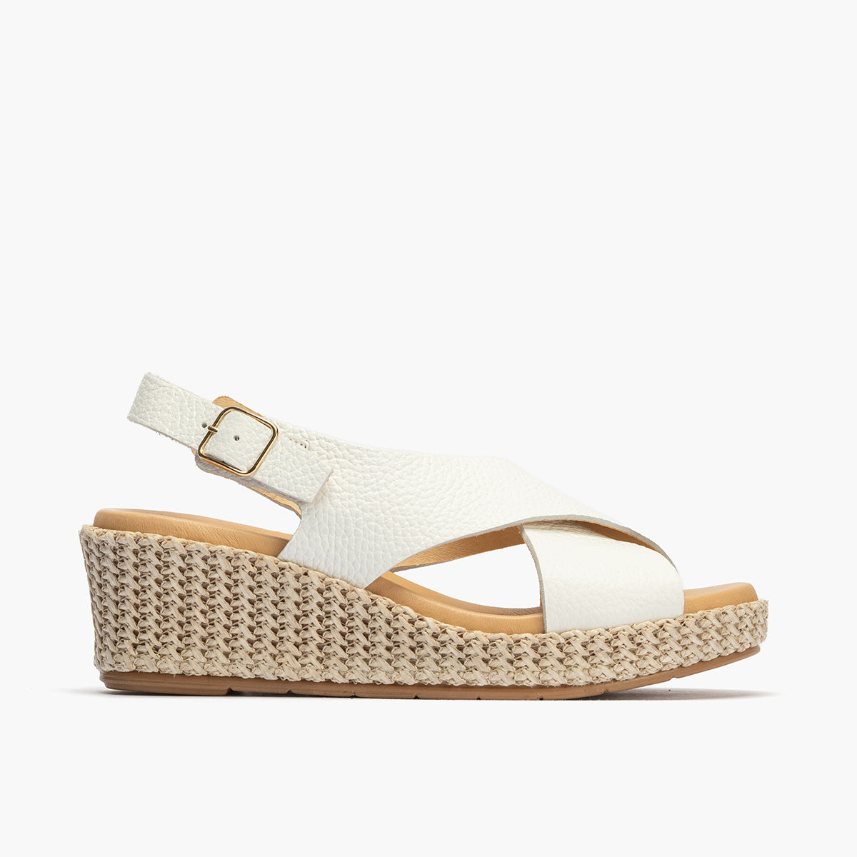 Pitillos Crossover Leather Wedge Sandals (10567)