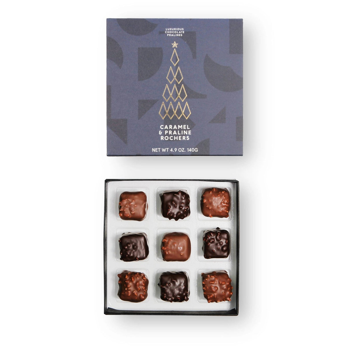 Christmas Milk and Dark Caramel Praline Rochers