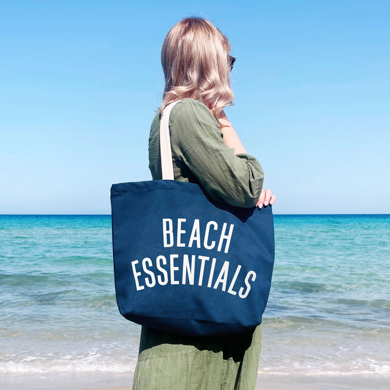 Beach Essentials Canvas Tote Bag