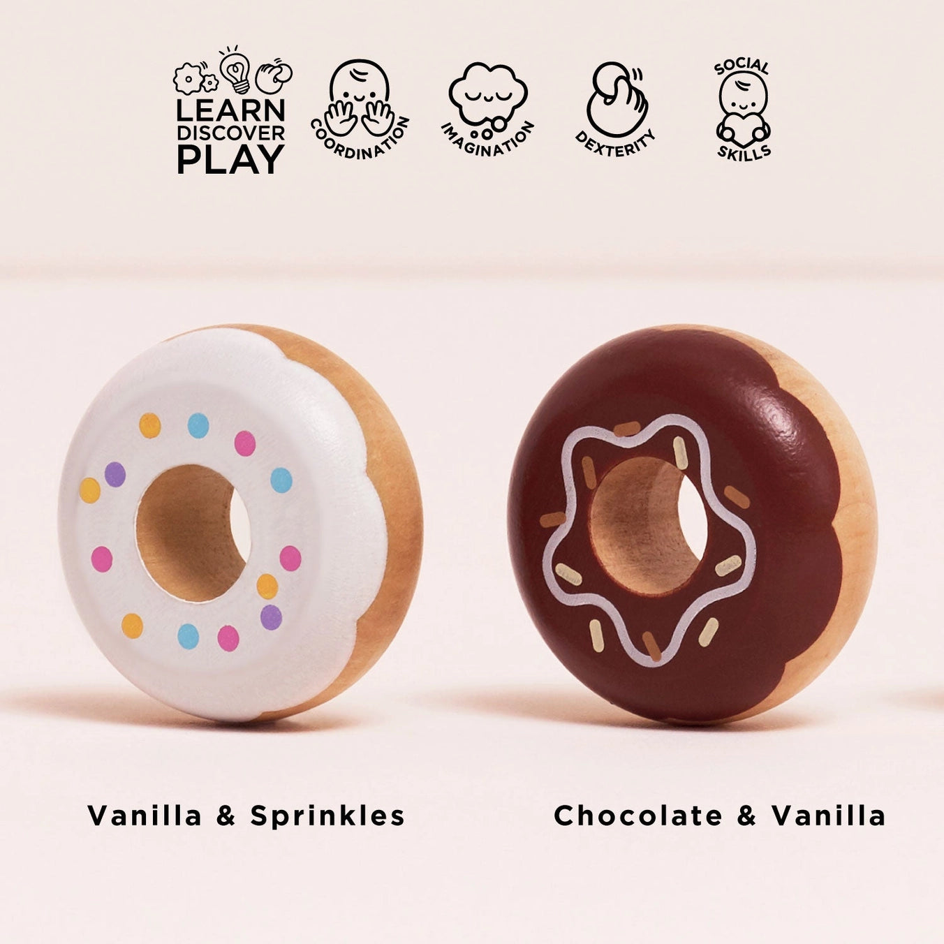 Wooden Doughnut Play Food Set