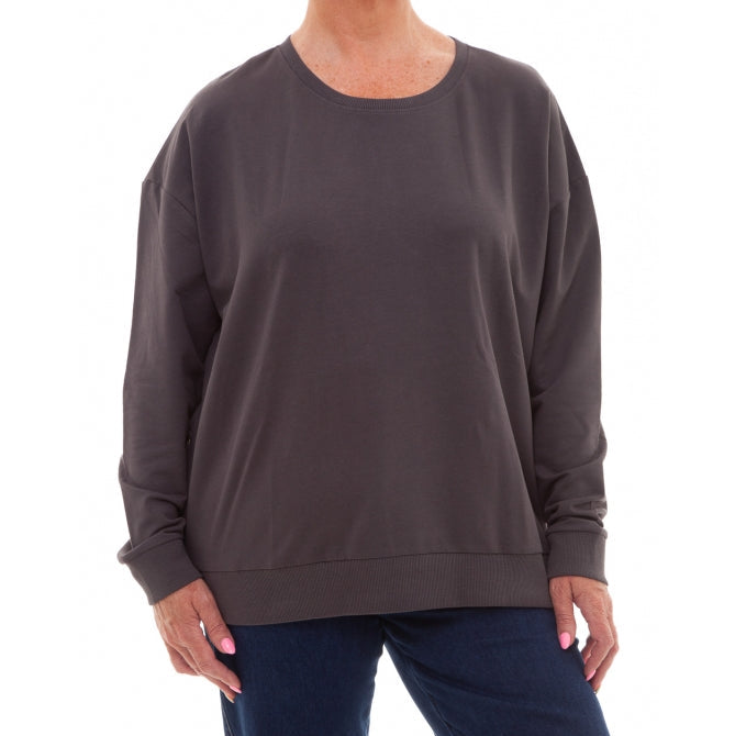 Loopback Zip Detail Sweatshirt