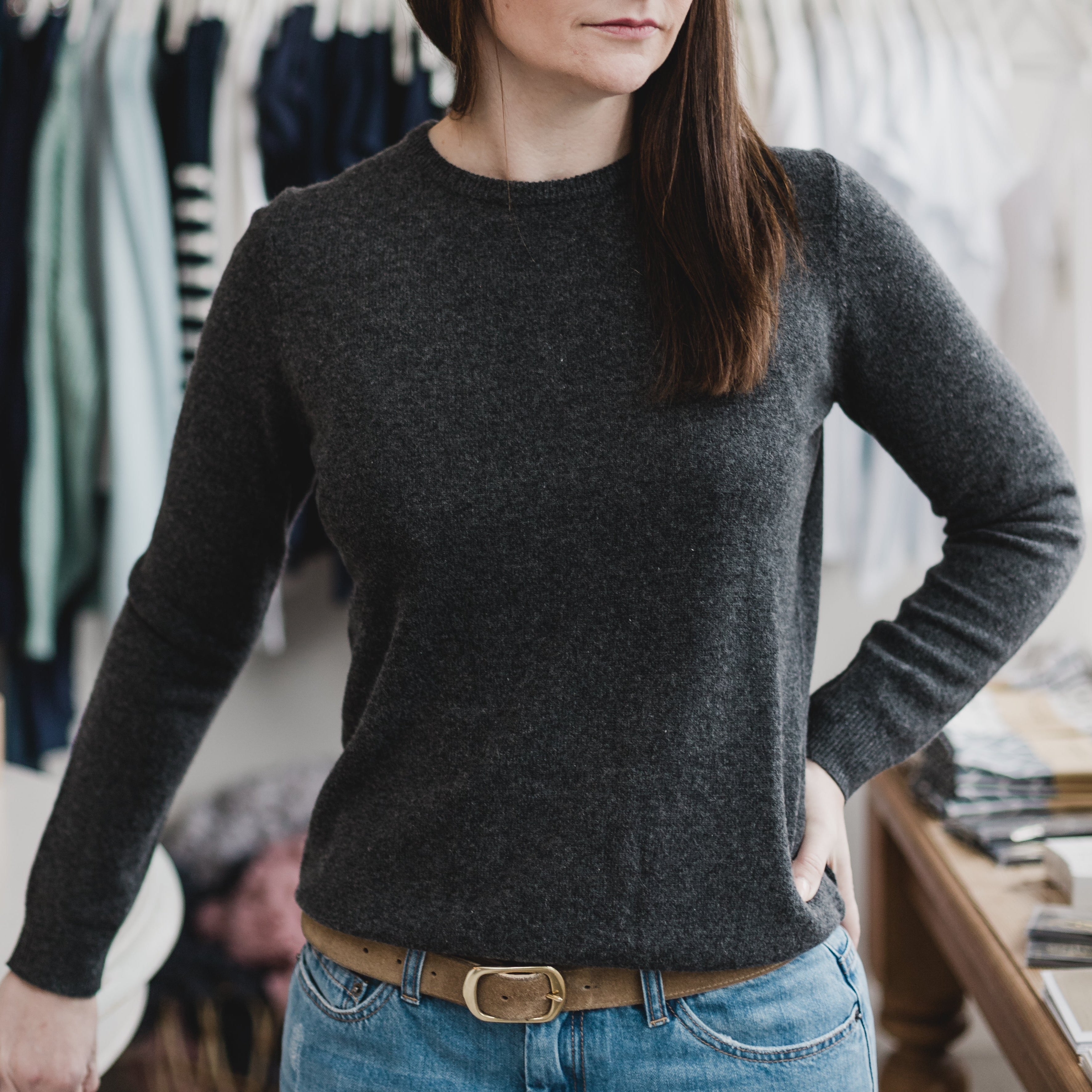 Cashmere & Merino Wool Crew Neck Jumper