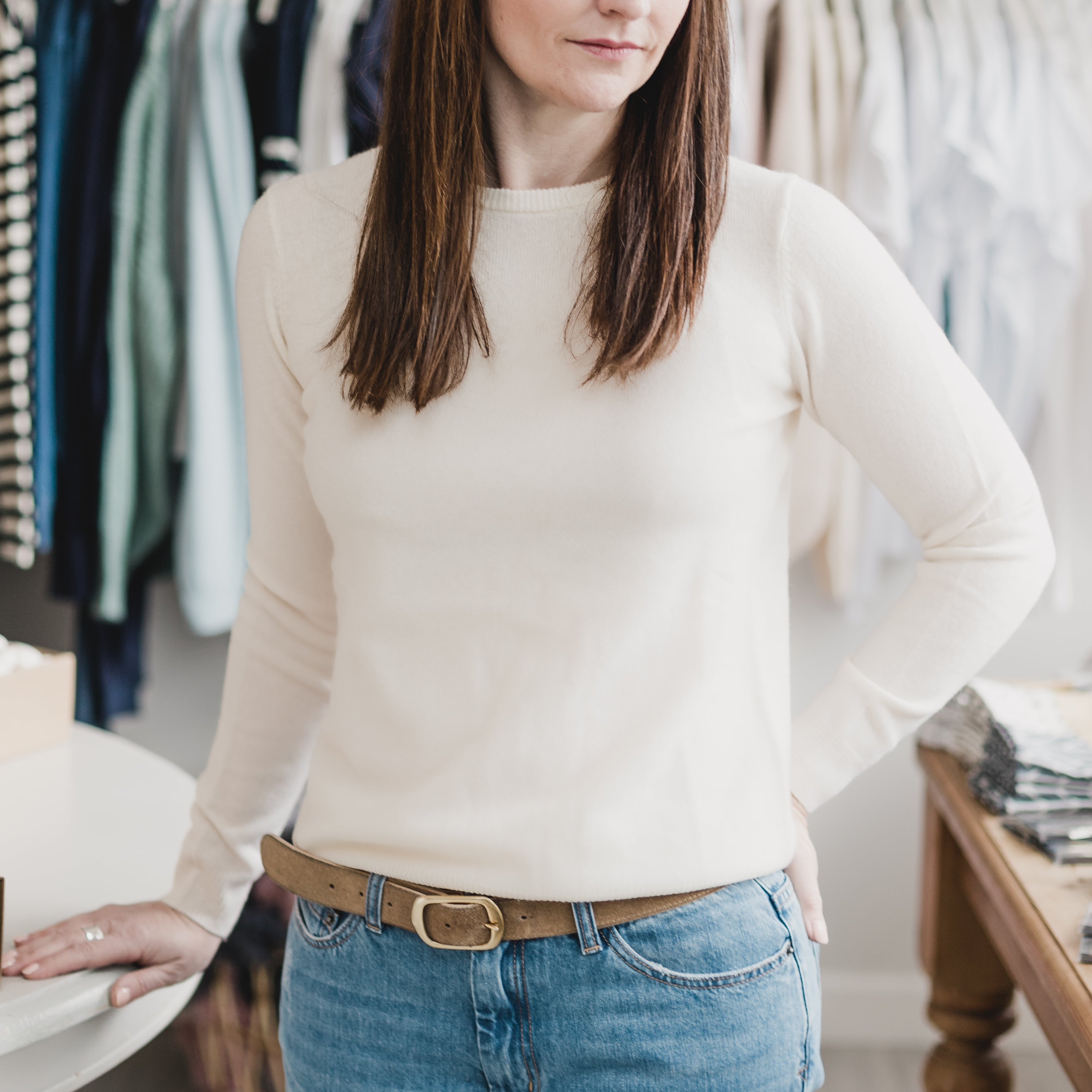 Cashmere & Merino Wool Crew Neck Jumper
