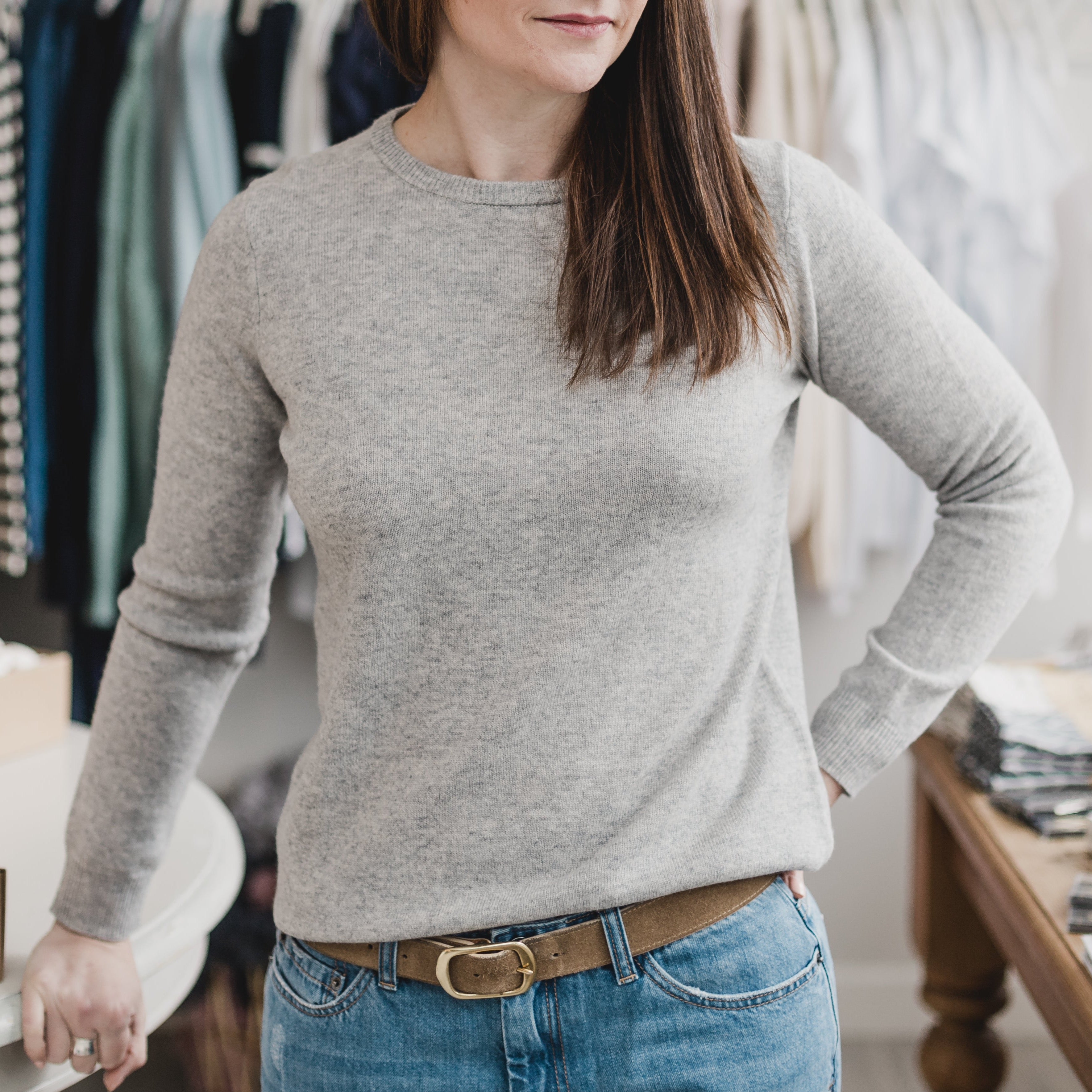 Cashmere & Merino Wool Crew Neck Jumper