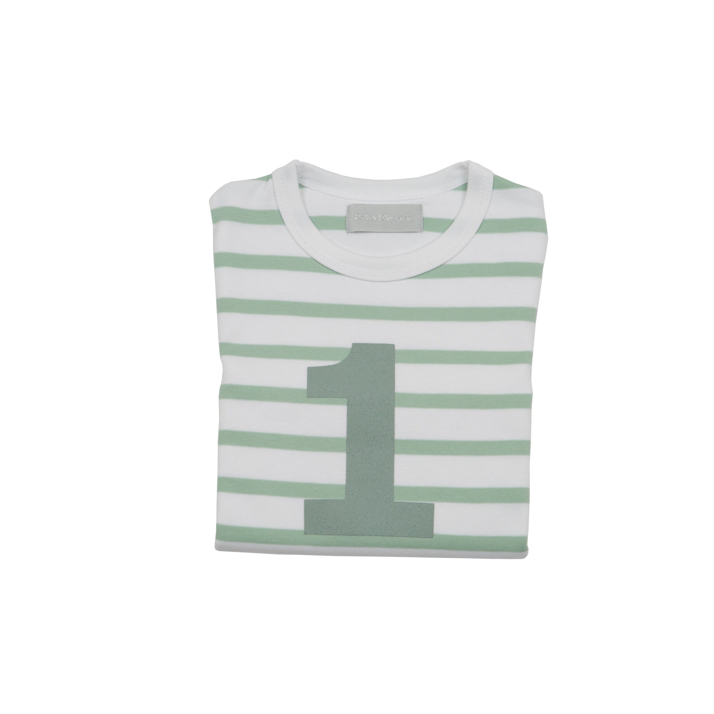 Bob and Blossom Seafoam & White Breton Number Top