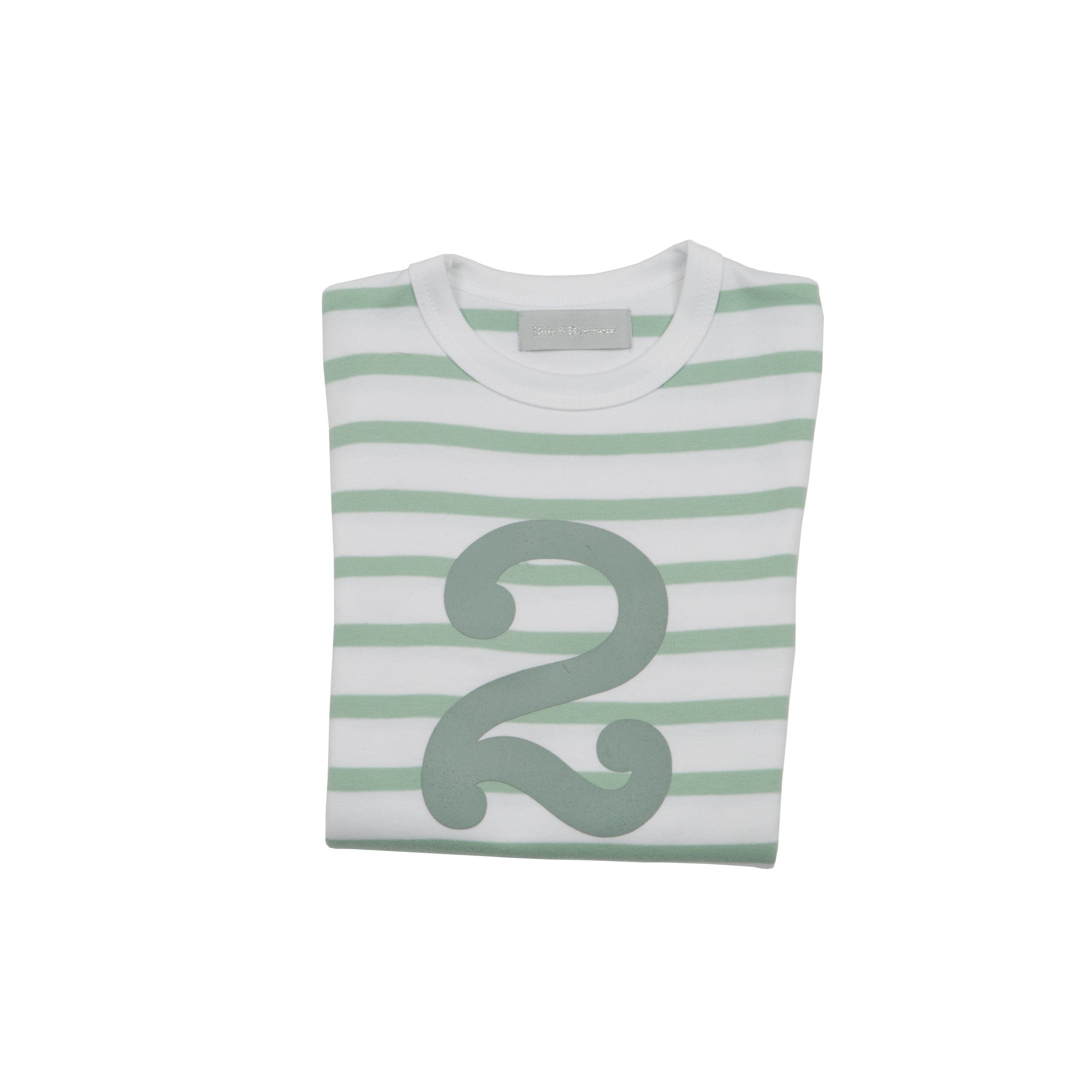Bob and Blossom Seafoam & White Breton Number Top