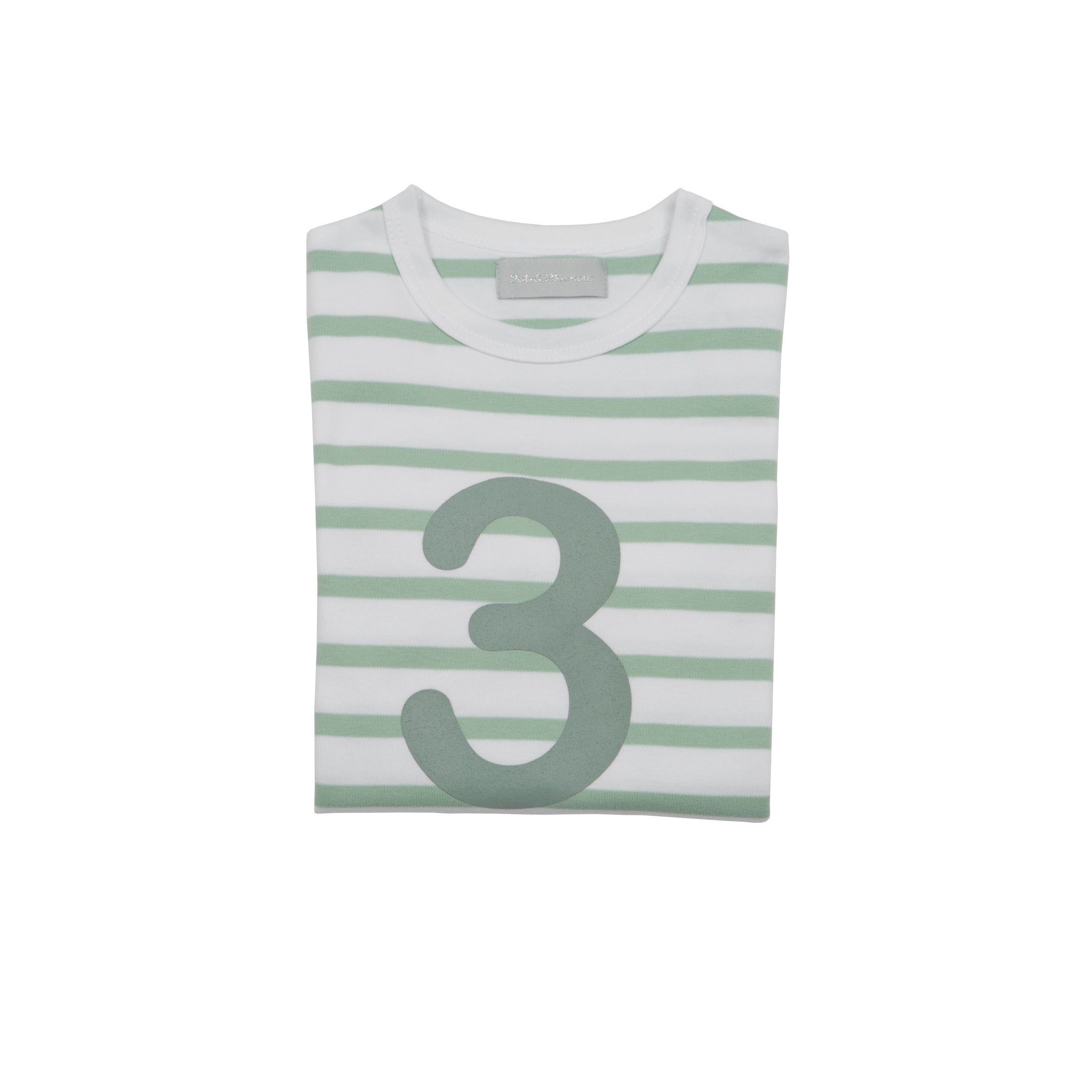 Bob and Blossom Seafoam & White Breton Number Top