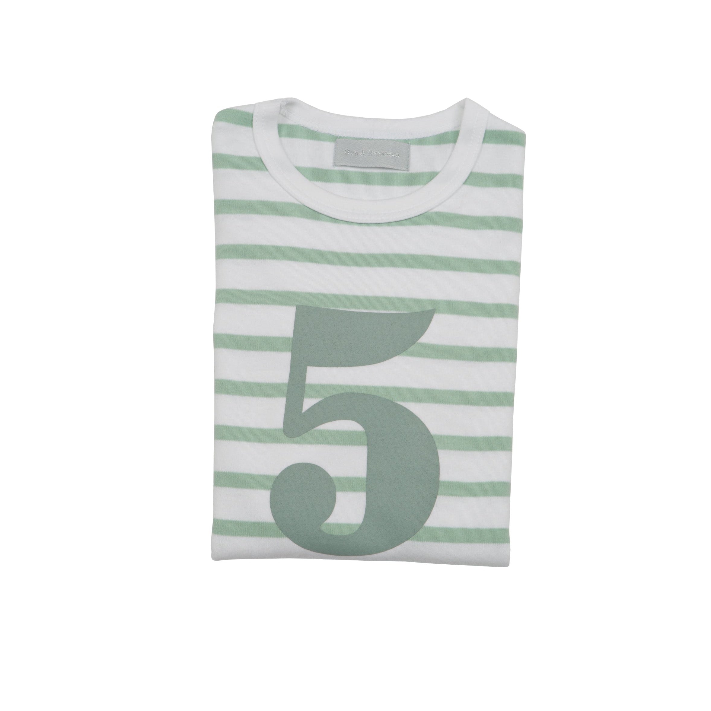 Bob and Blossom Seafoam & White Breton Number Top